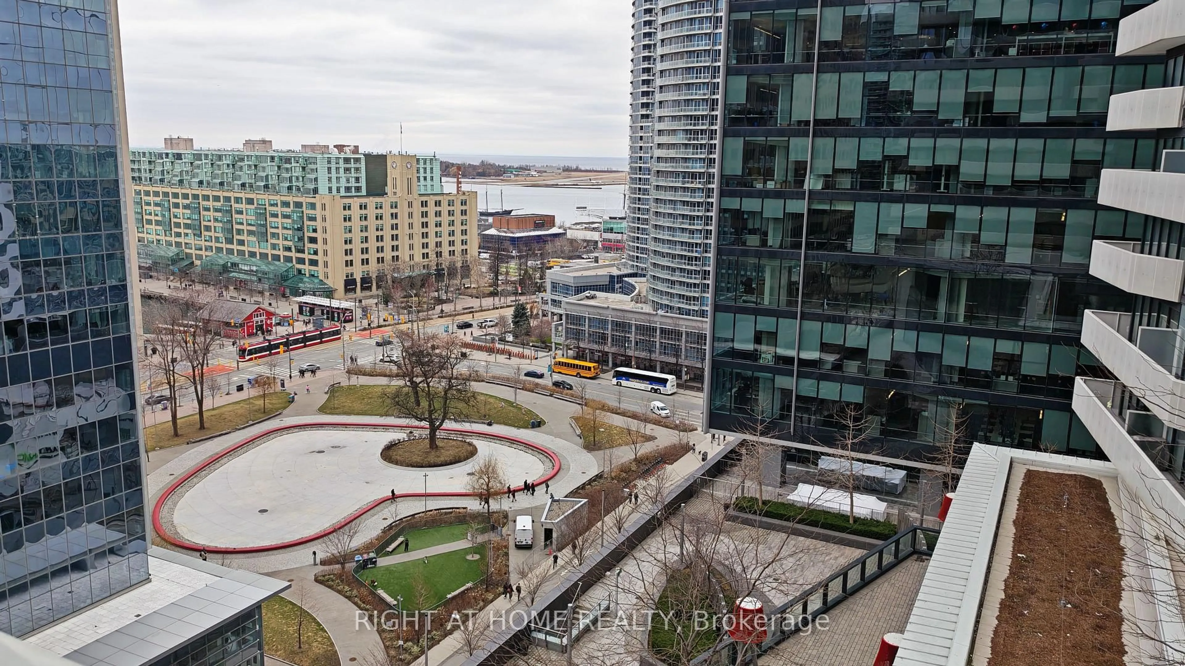 A pic from outside/outdoor area/front of a property/back of a property/a pic from drone, city buildings view from balcony for 88 Harbour St #1401, Toronto Ontario M5J 0C3