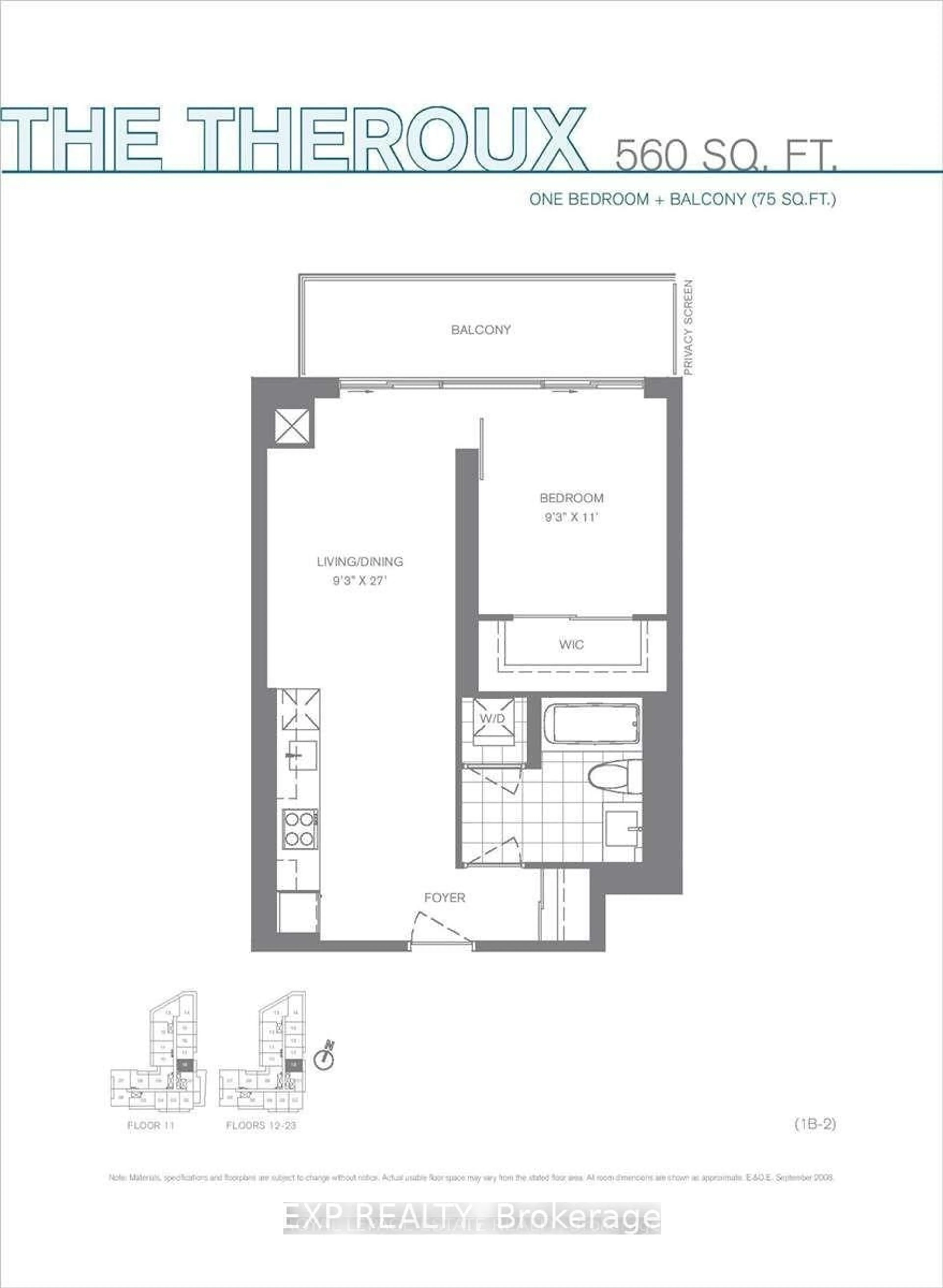 Floor plan for 352 Front St #2021, Toronto Ontario M5V 0K3
