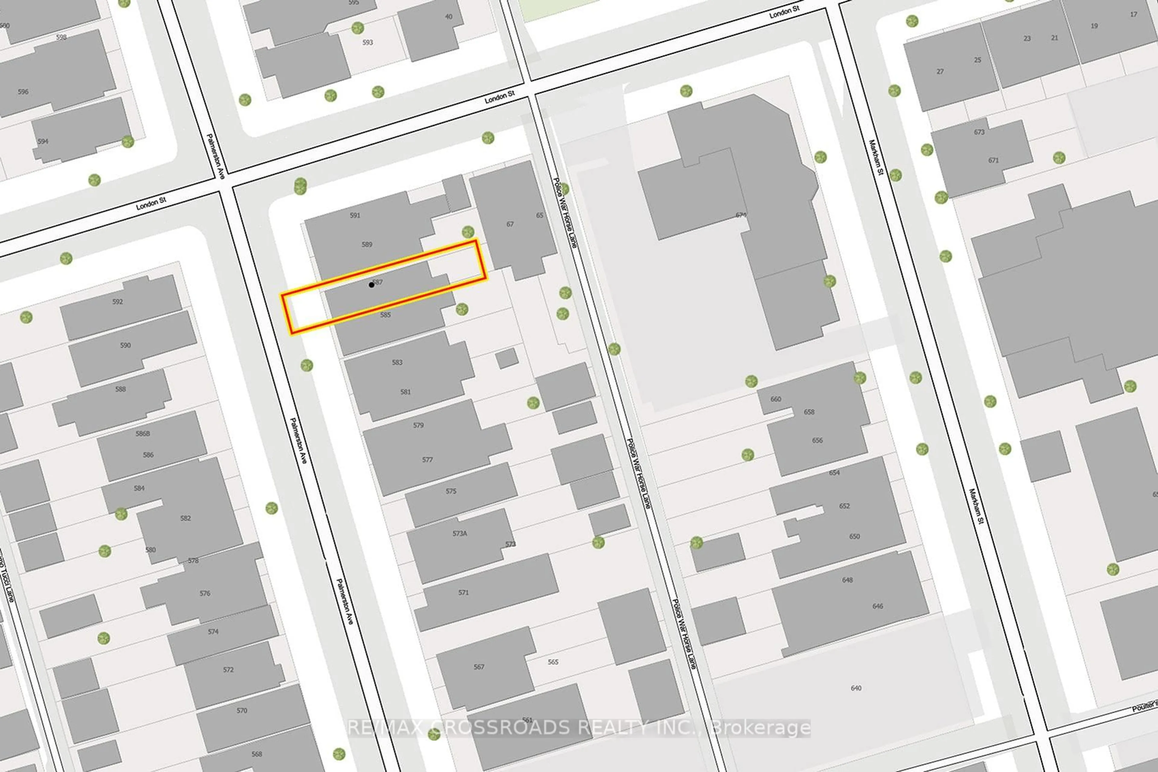 Picture of a map for 587 Palmerston Ave, Toronto Ontario M6G 2R2