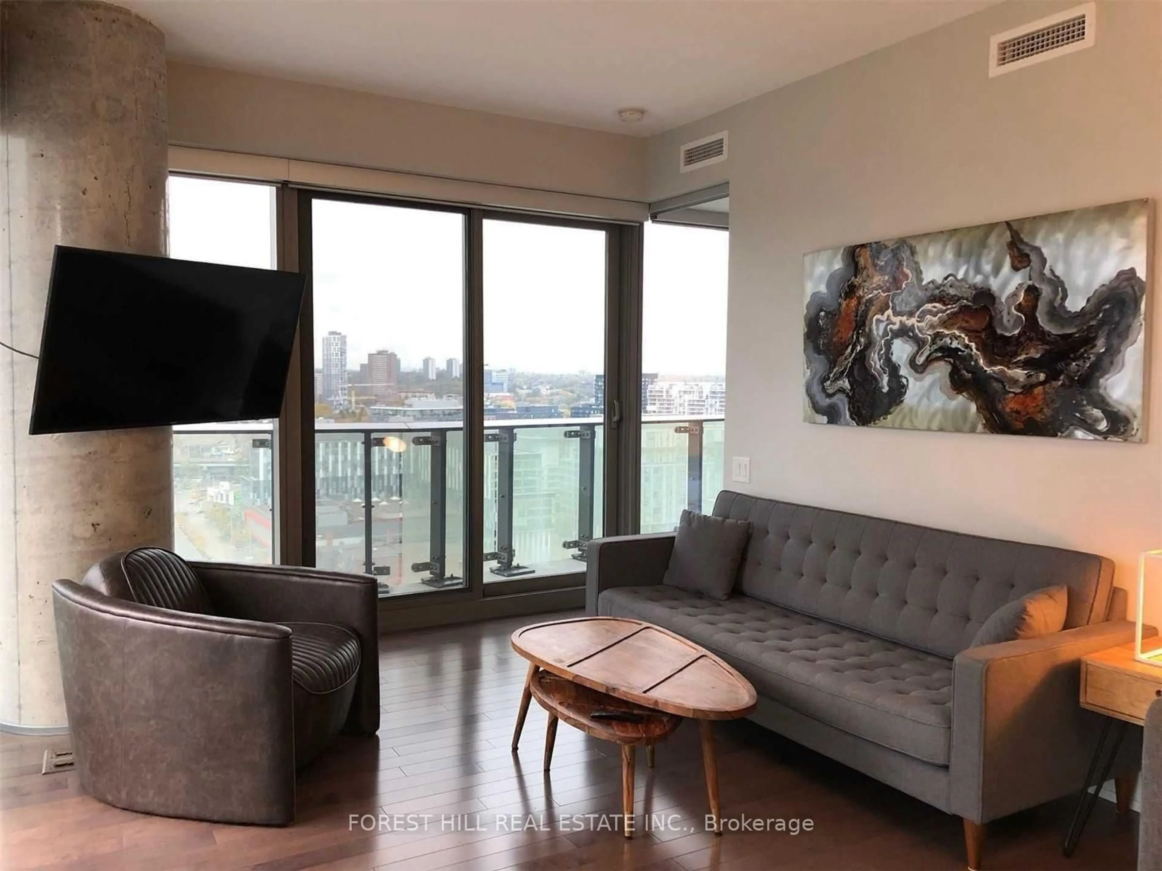 Living room with furniture, unknown for 390 Cherry St #1702, Toronto Ontario M5A 3L1