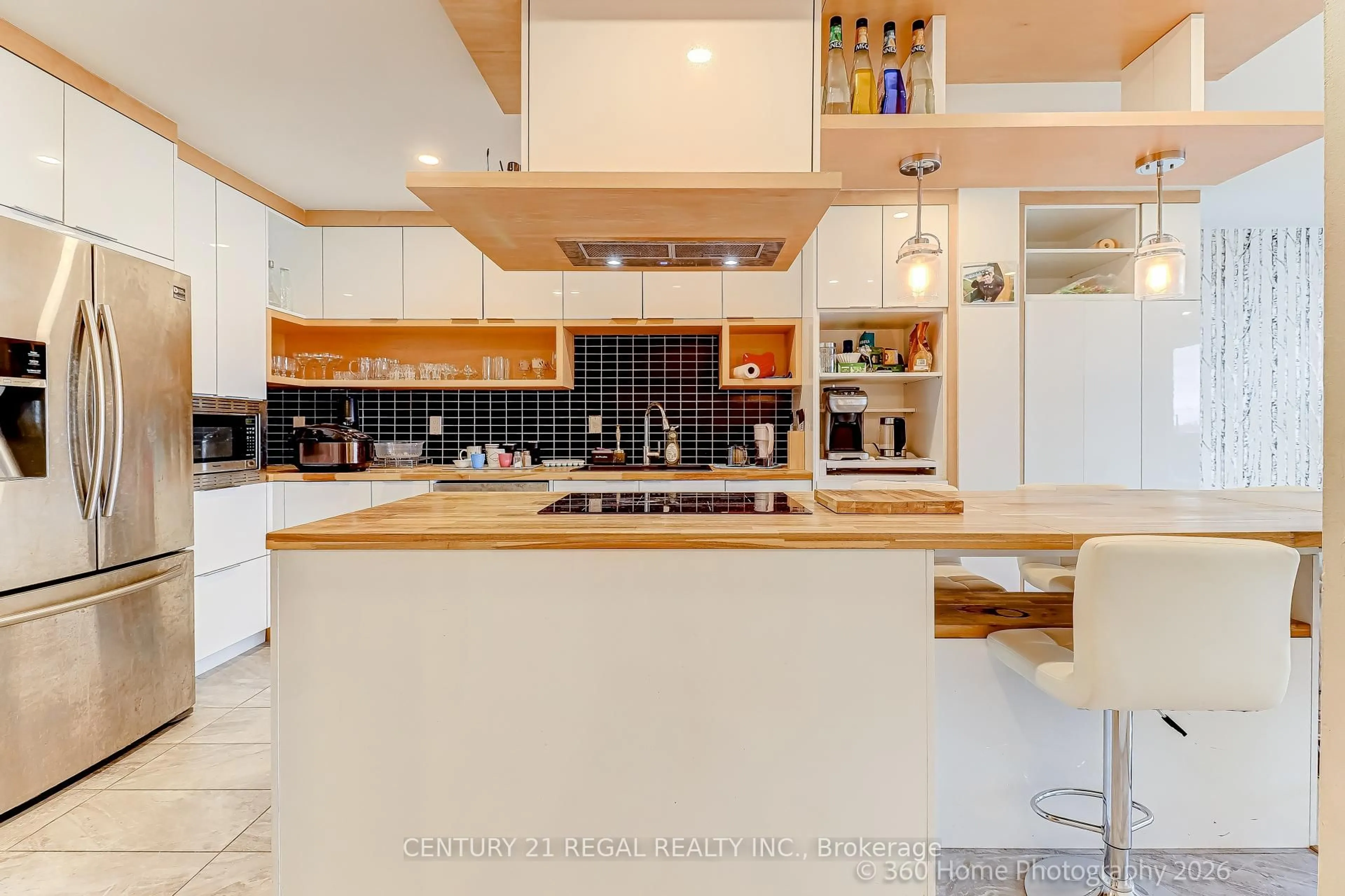 Contemporary kitchen, ceramic/tile floor for 25 Sunrise Ave #1603, Toronto Ontario M4A 2S2