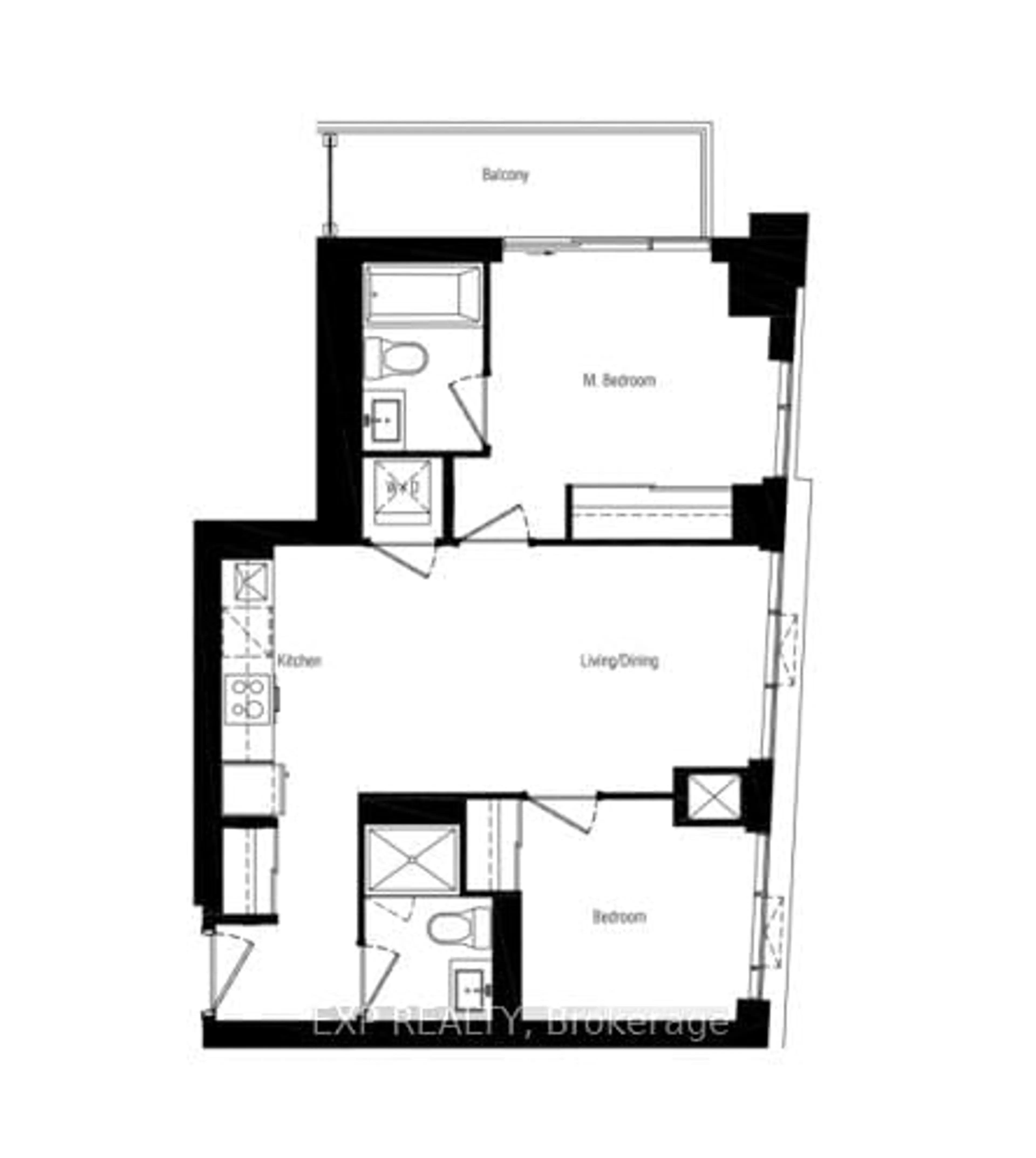 Floor plan for 5 Defries St #3012, Toronto Ontario M5A 0W7