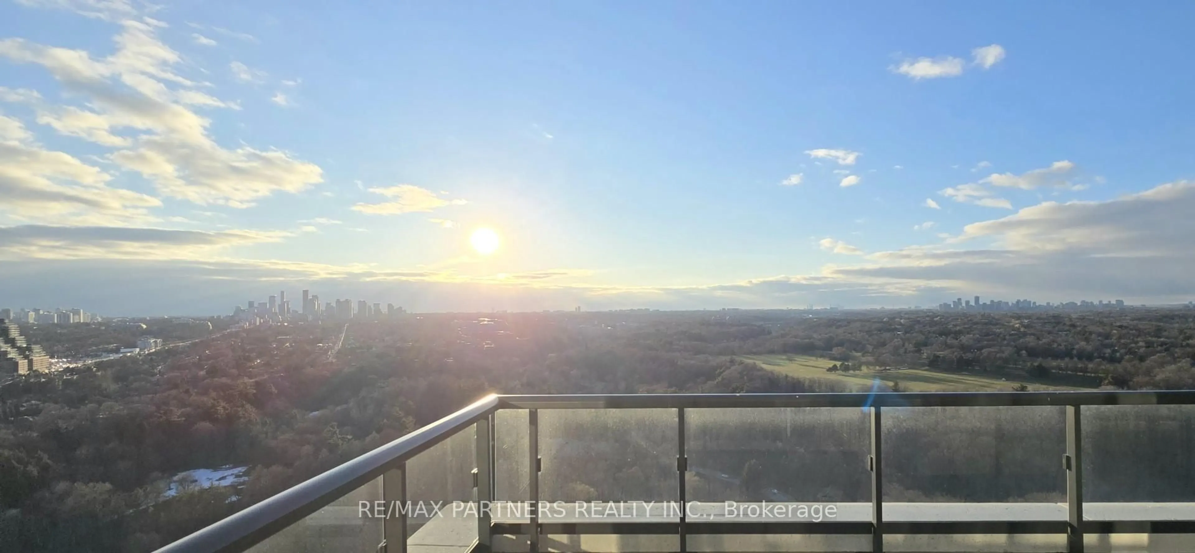 Balcony in the apartment, water/lake/river/ocean view for 10 Inn on the Park Dr #2603, Toronto Ontario M3C 0P9