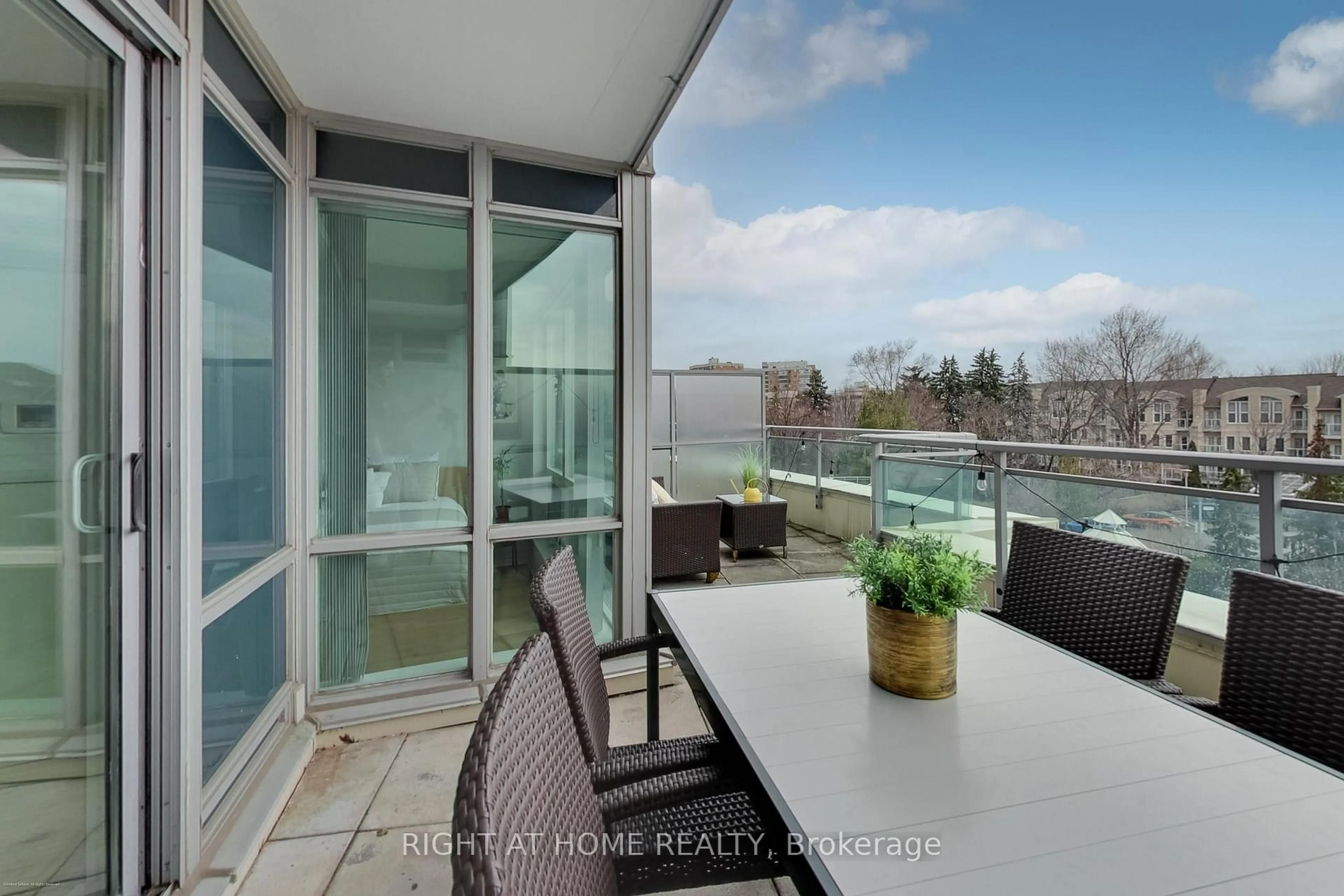 Balcony in the apartment, water/lake/river/ocean view for 60 Byng Ave #308, Toronto Ontario M2N 7K3