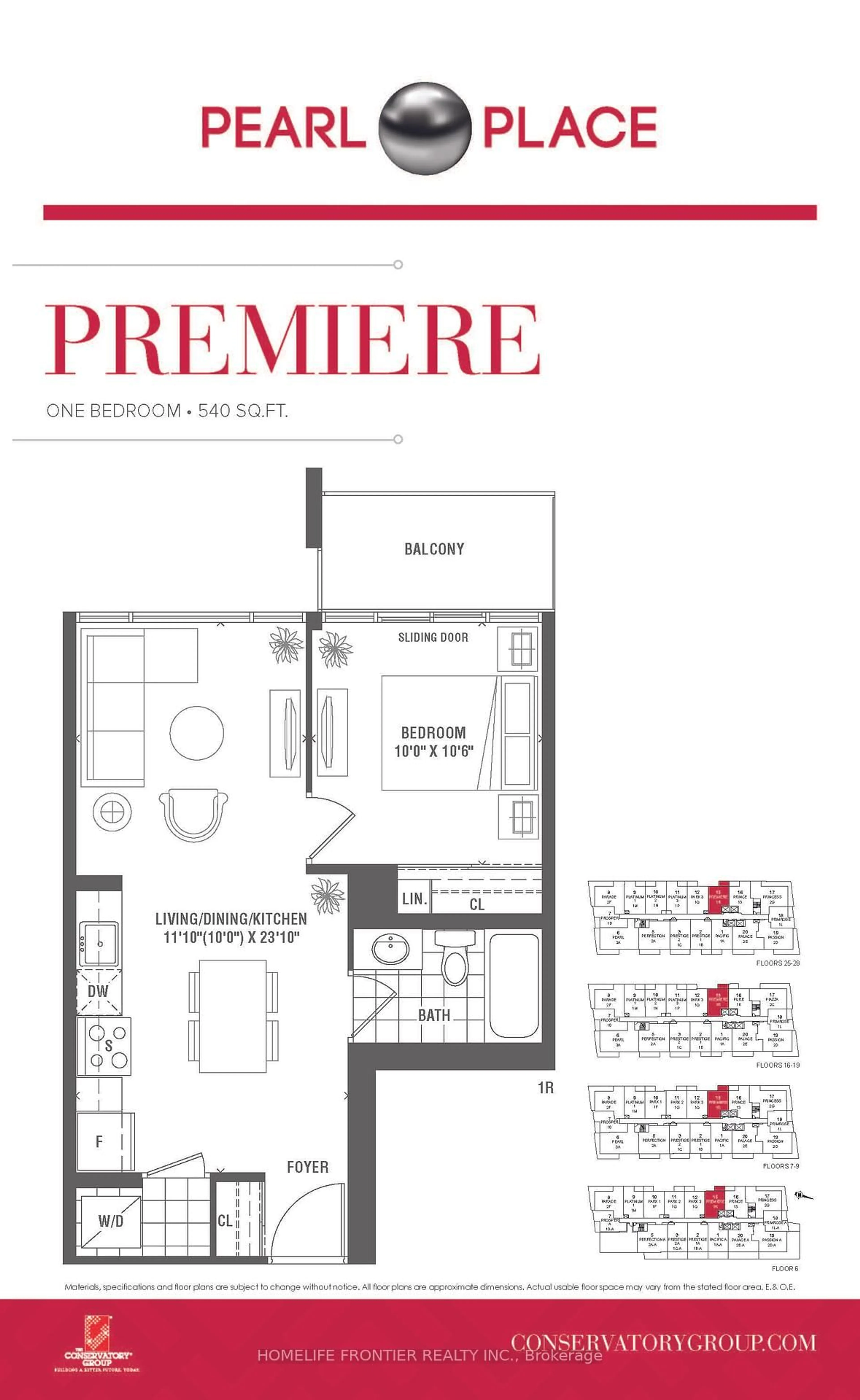 Floor plan for 4955 Yonge St #1915, Toronto Ontario M2N 0L8