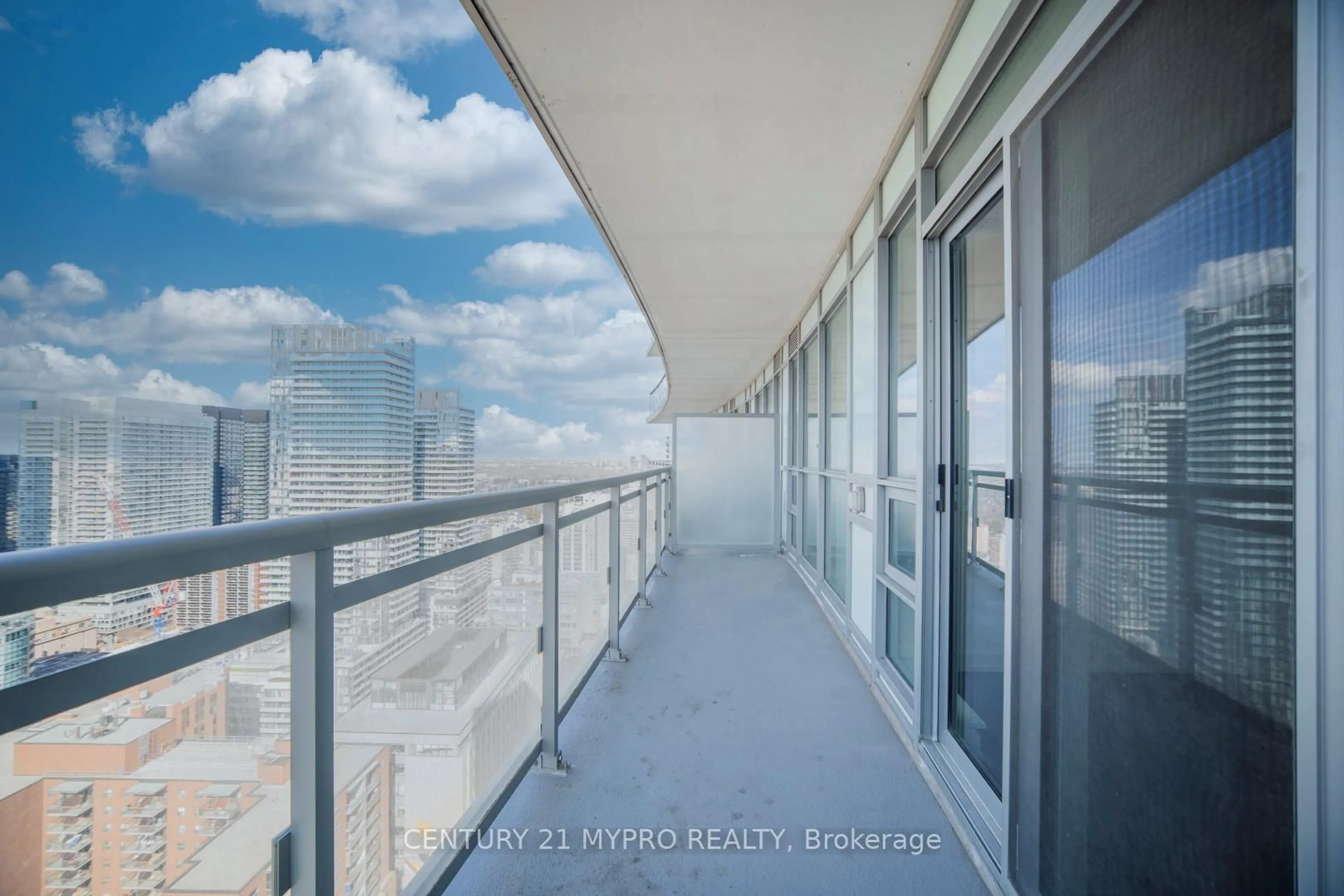 Balcony in the apartment, city buildings view from balcony for 89 Dunfield Ave #2803, Toronto Ontario M4S 0A4