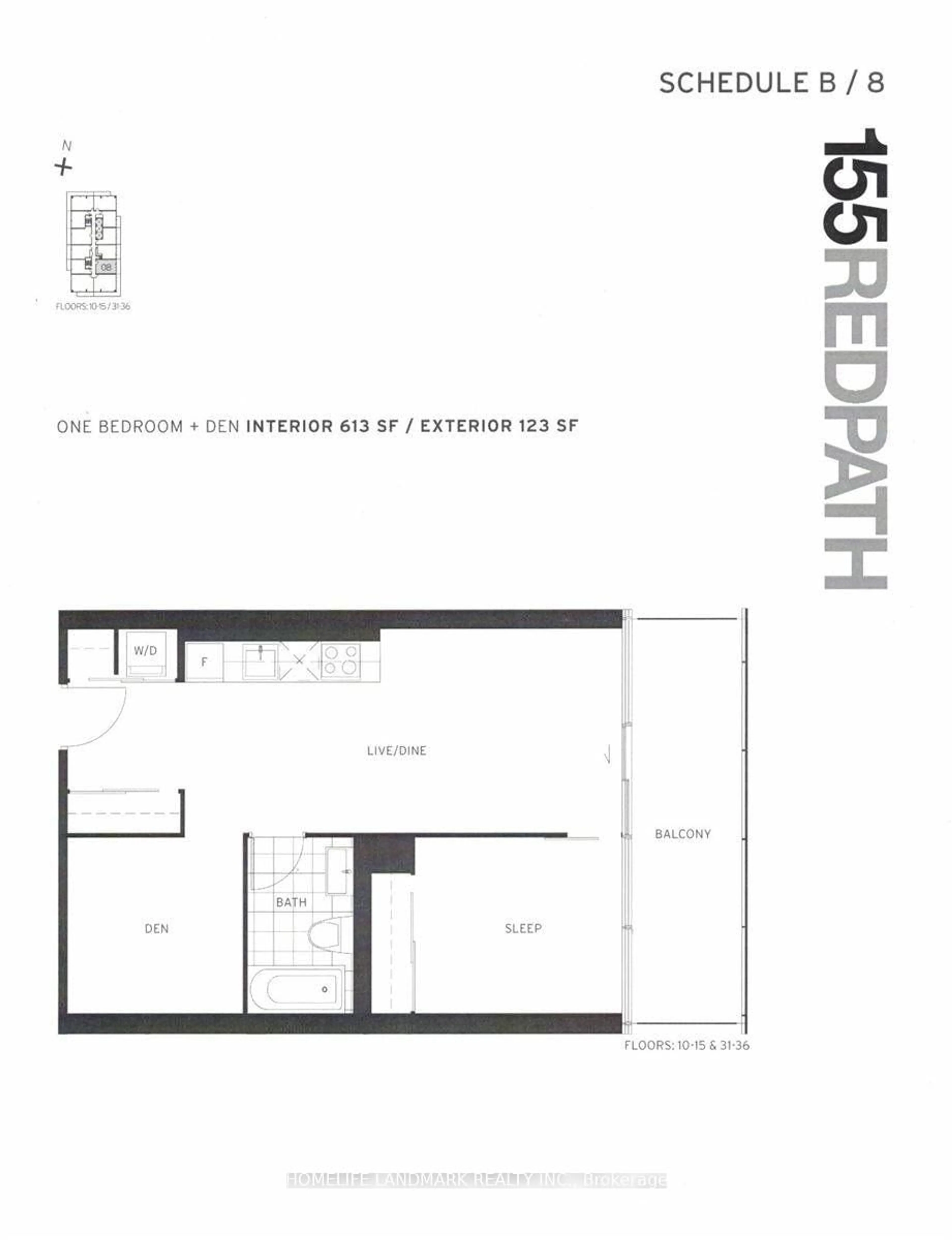 Floor plan for 185 Roehampton Ave #1209, Toronto Ontario M4P 0C6