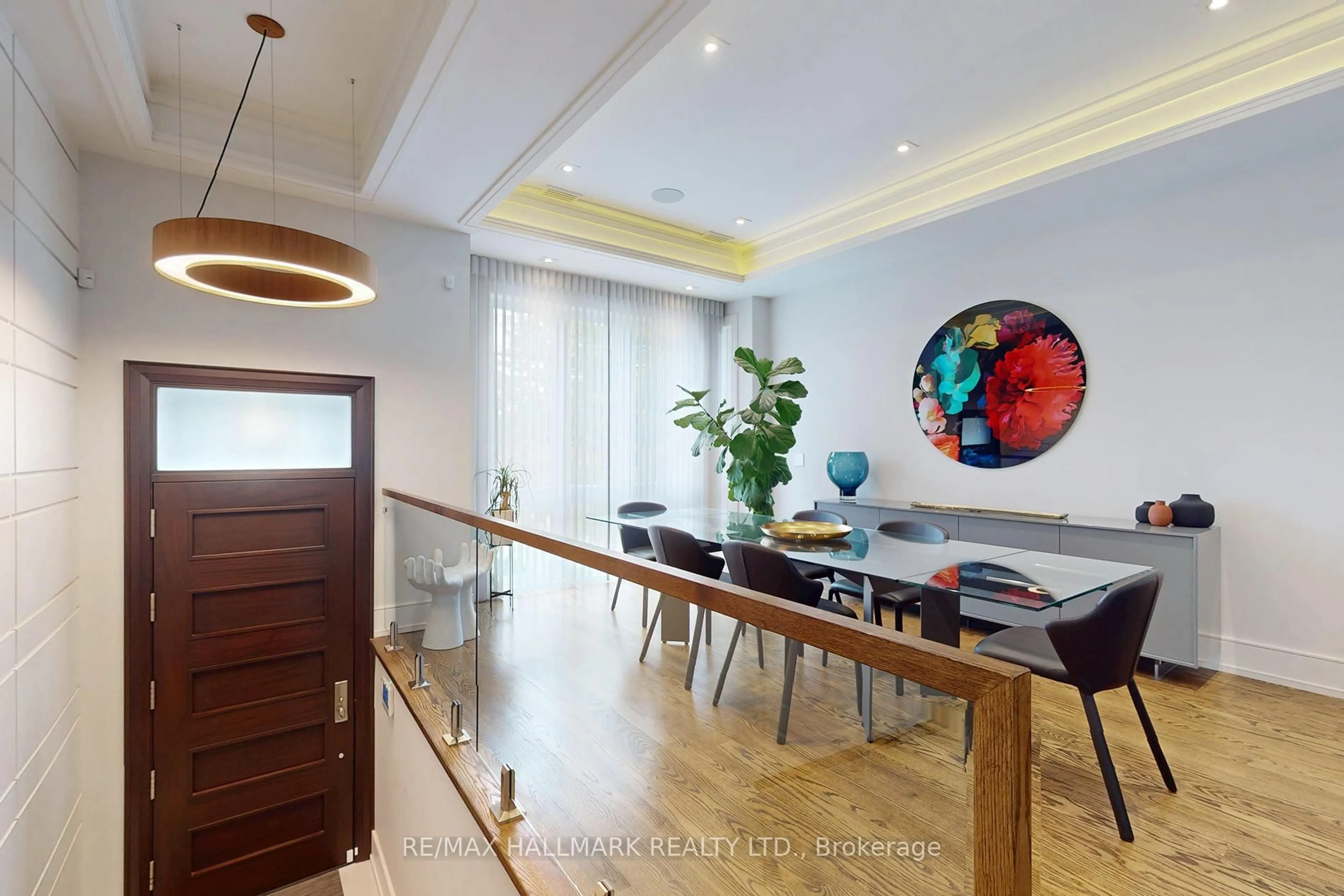 Dining room, wood/laminate floor for 159 Roe Ave, Toronto Ontario M5M 2J1