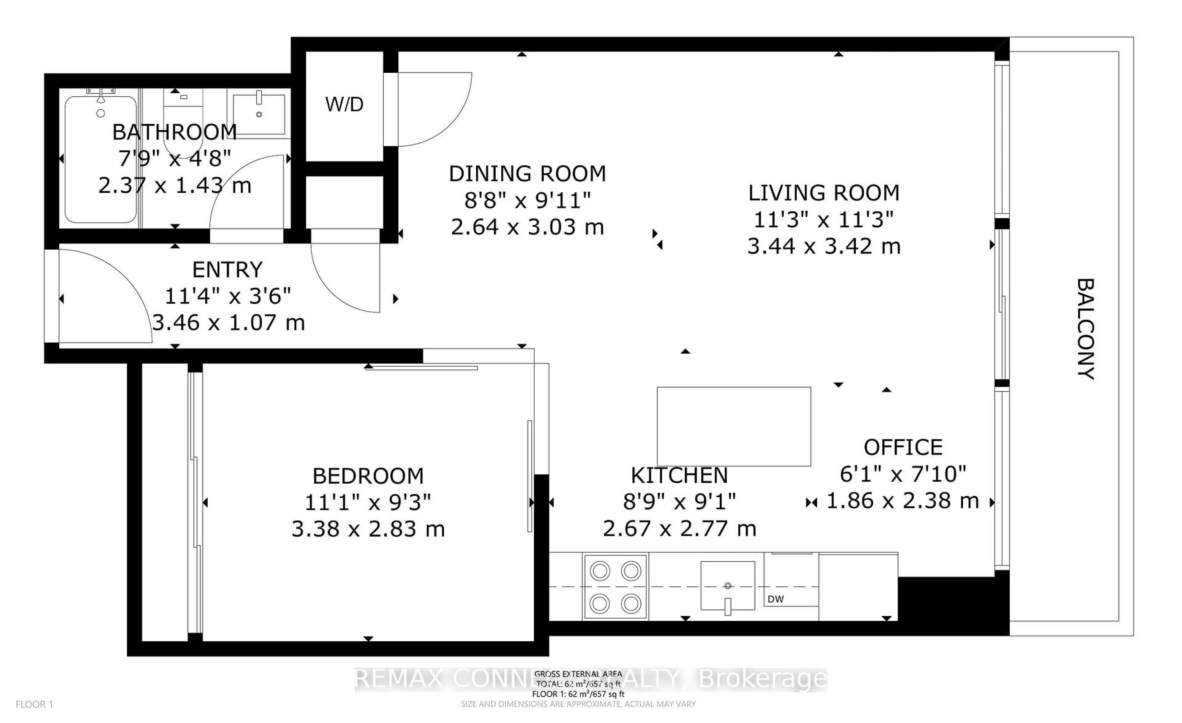 Floor plan for 90 Stadium Rd #330, Toronto Ontario M5V 3W5