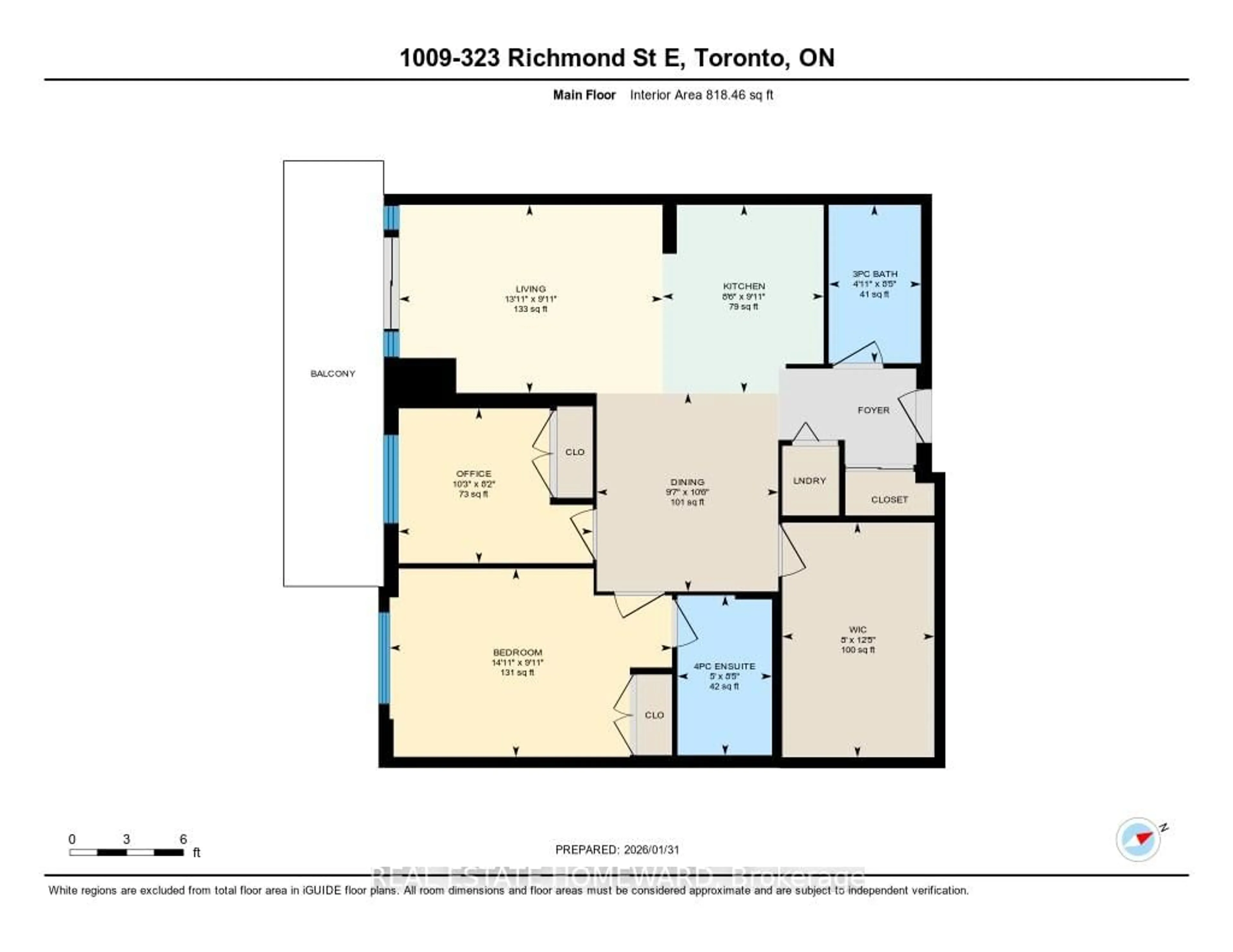 Floor plan for 323 Richmond St #1009, Toronto Ontario M5A 4R3