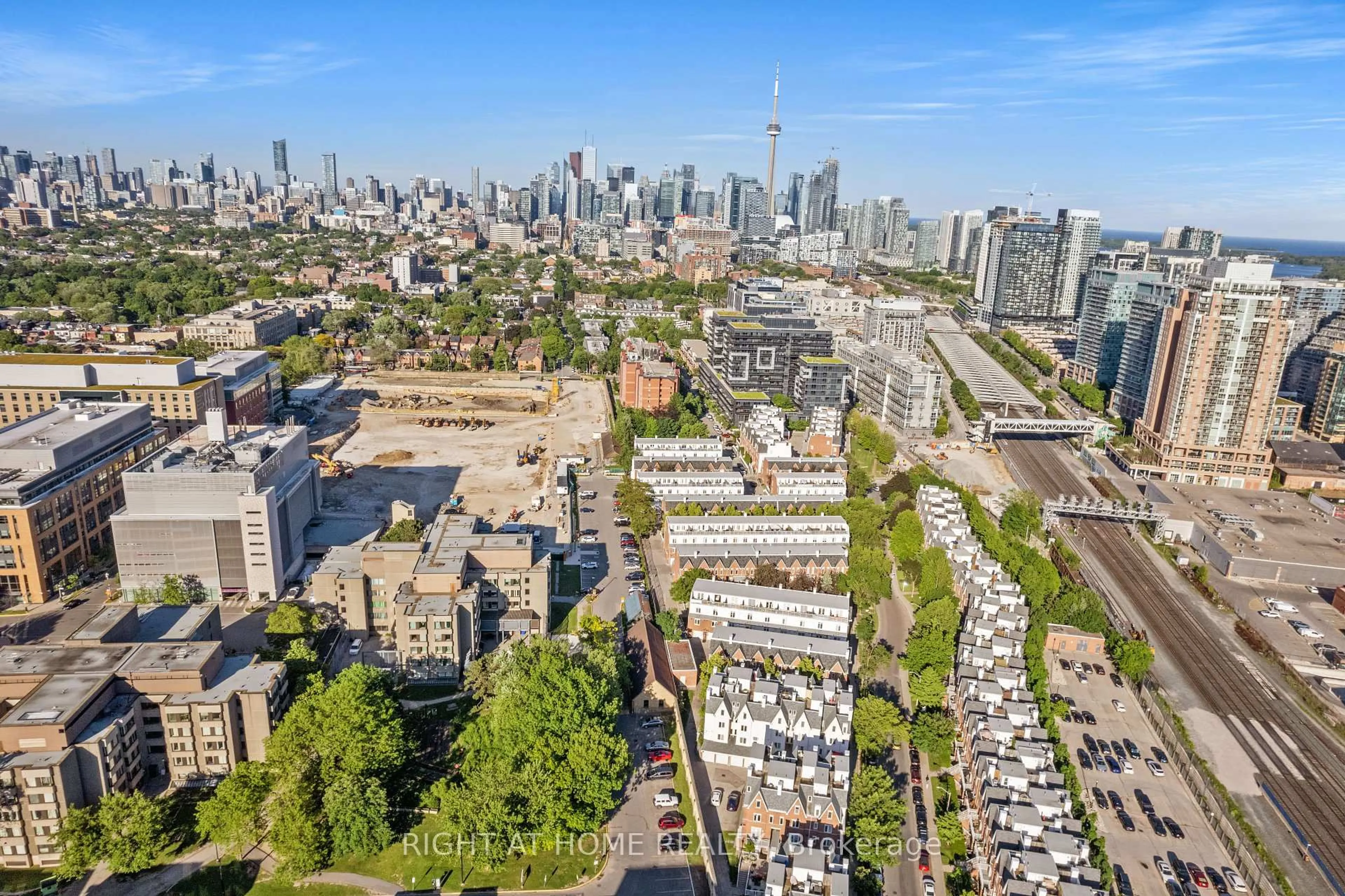 A pic from outside/outdoor area/front of a property/back of a property/a pic from drone, city buildings view from balcony for 12 Sudbury St #2608, Toronto Ontario M6J 3W7