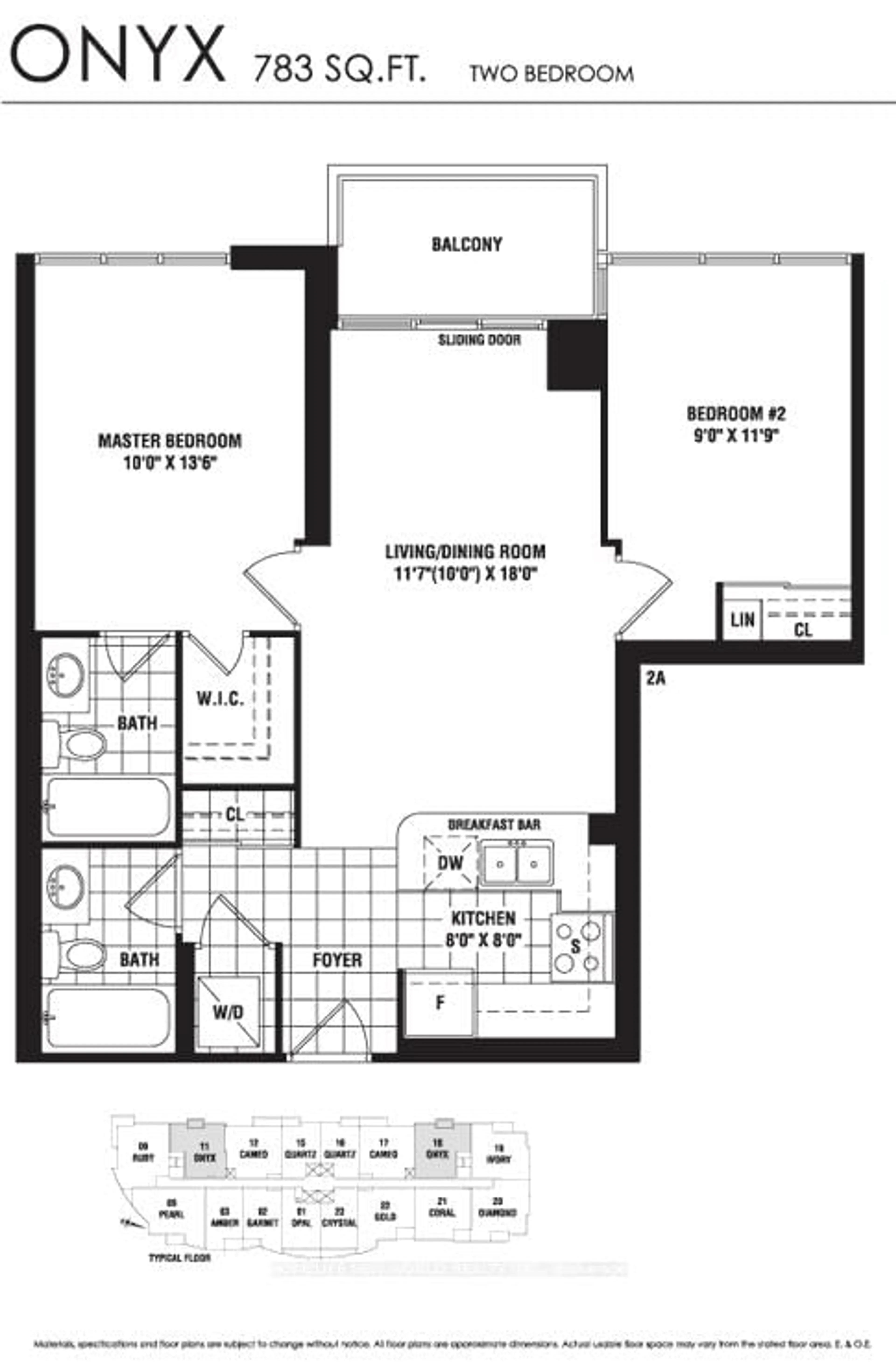 Floor plan for 35 Hollywood Ave #518, Toronto Ontario M2N 0A9