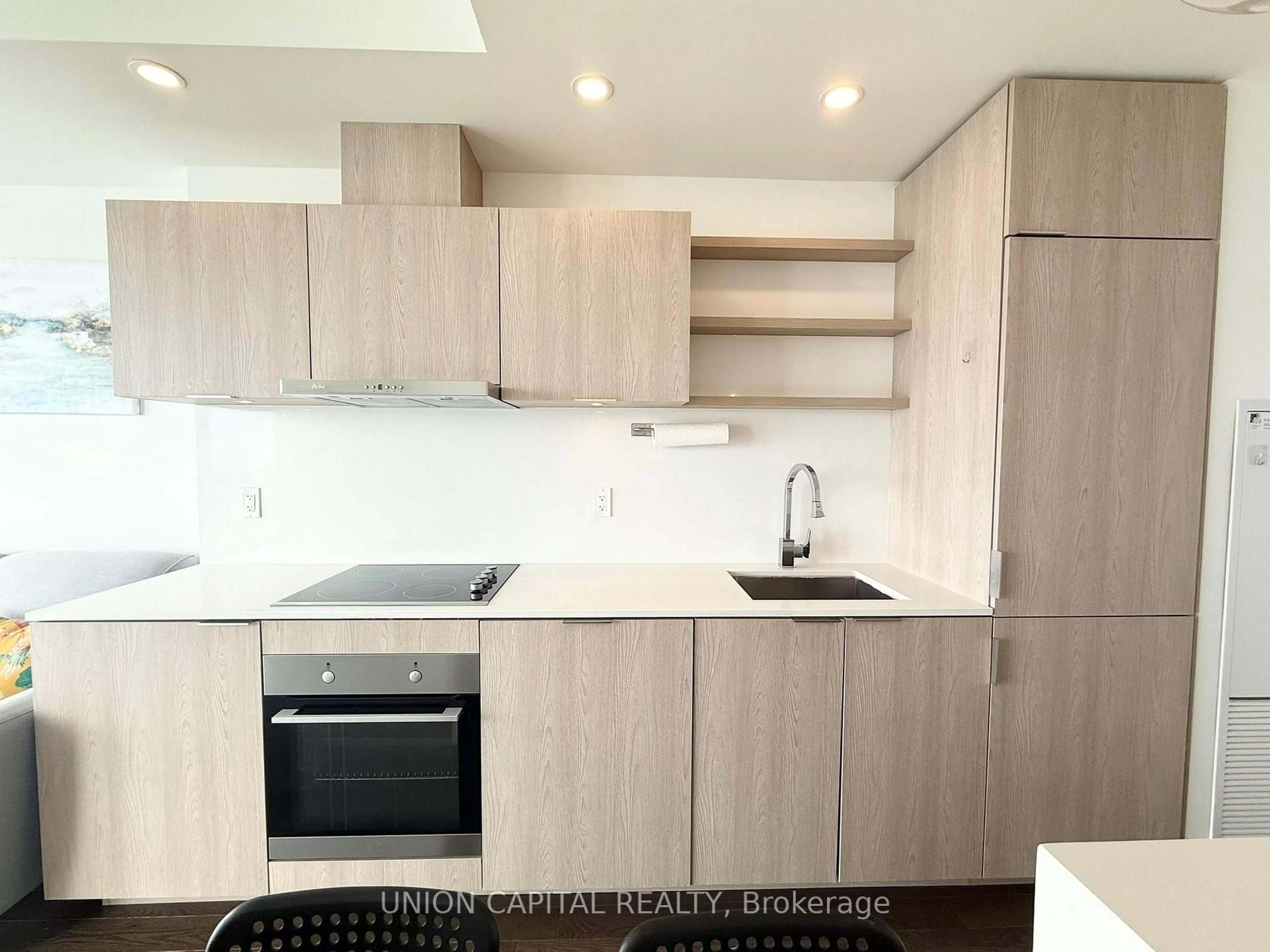 Standard kitchen, wood/laminate floor for 16 Bonnycastle St #3910, Toronto Ontario M5A 0C9
