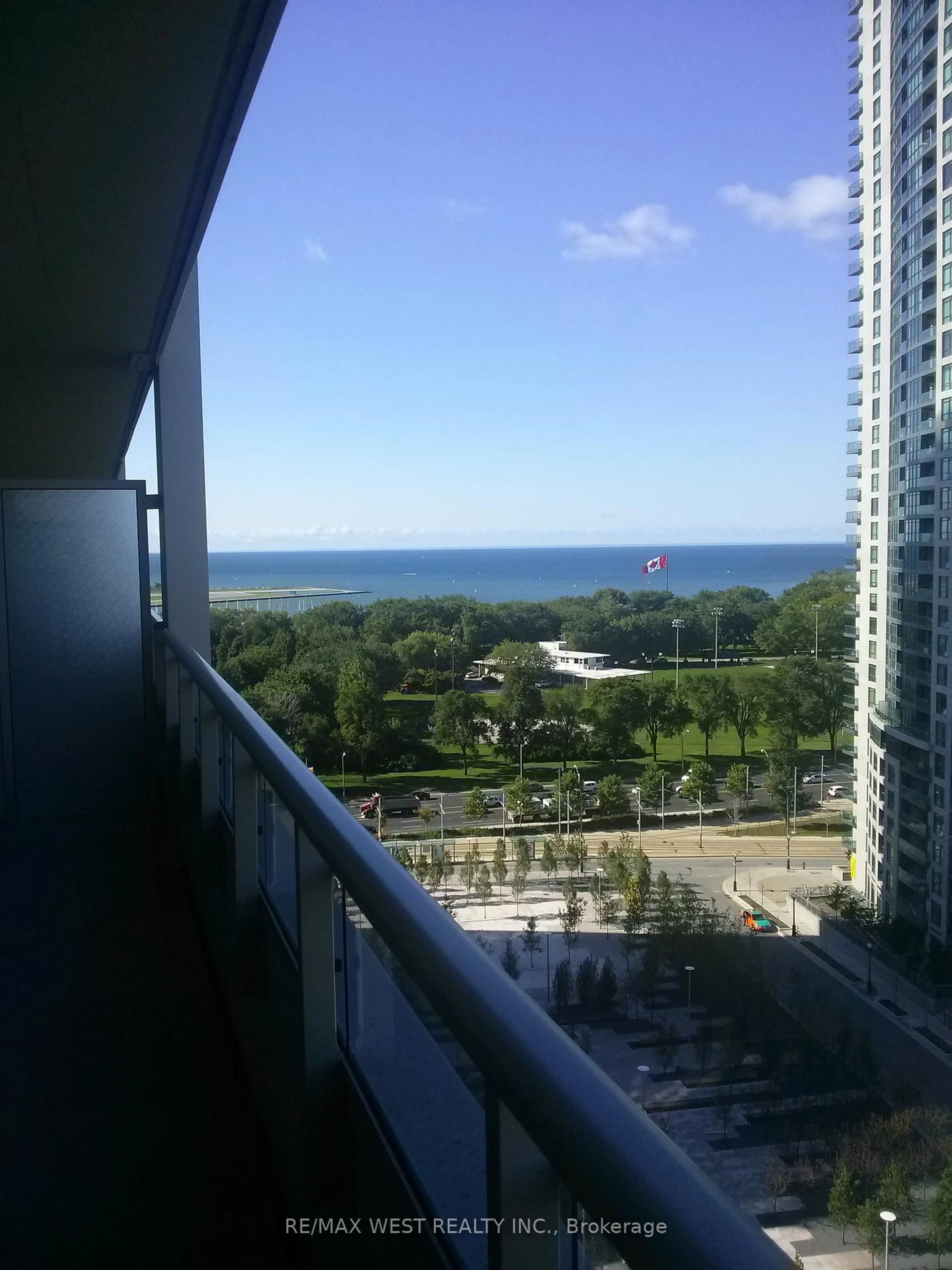 Balcony in the apartment, city buildings view from balcony for 35 Bastion St #1915, Toronto Ontario M5V 0C2