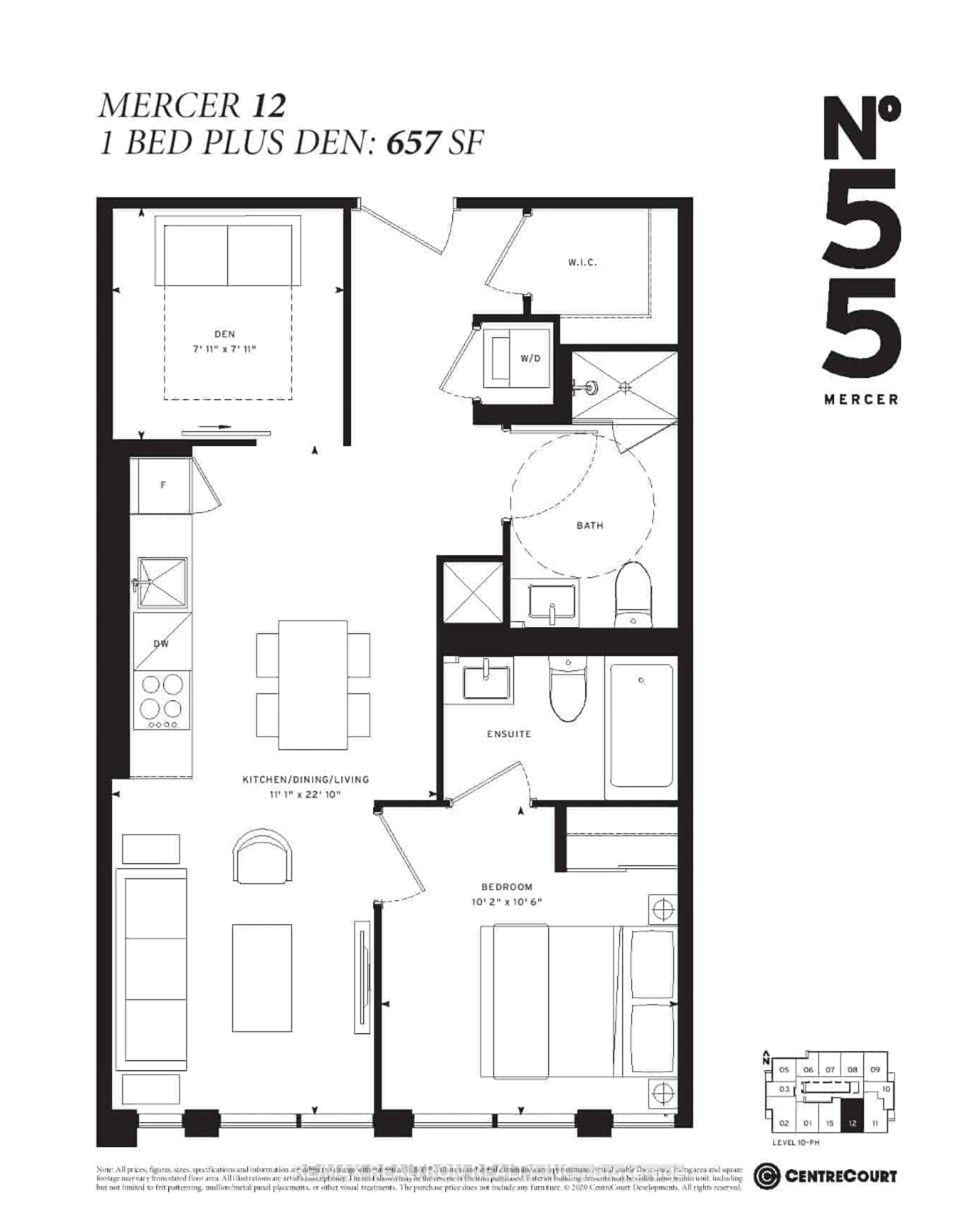 Floor plan for 55 Mercer St #1212, Toronto Ontario M5V 3W2