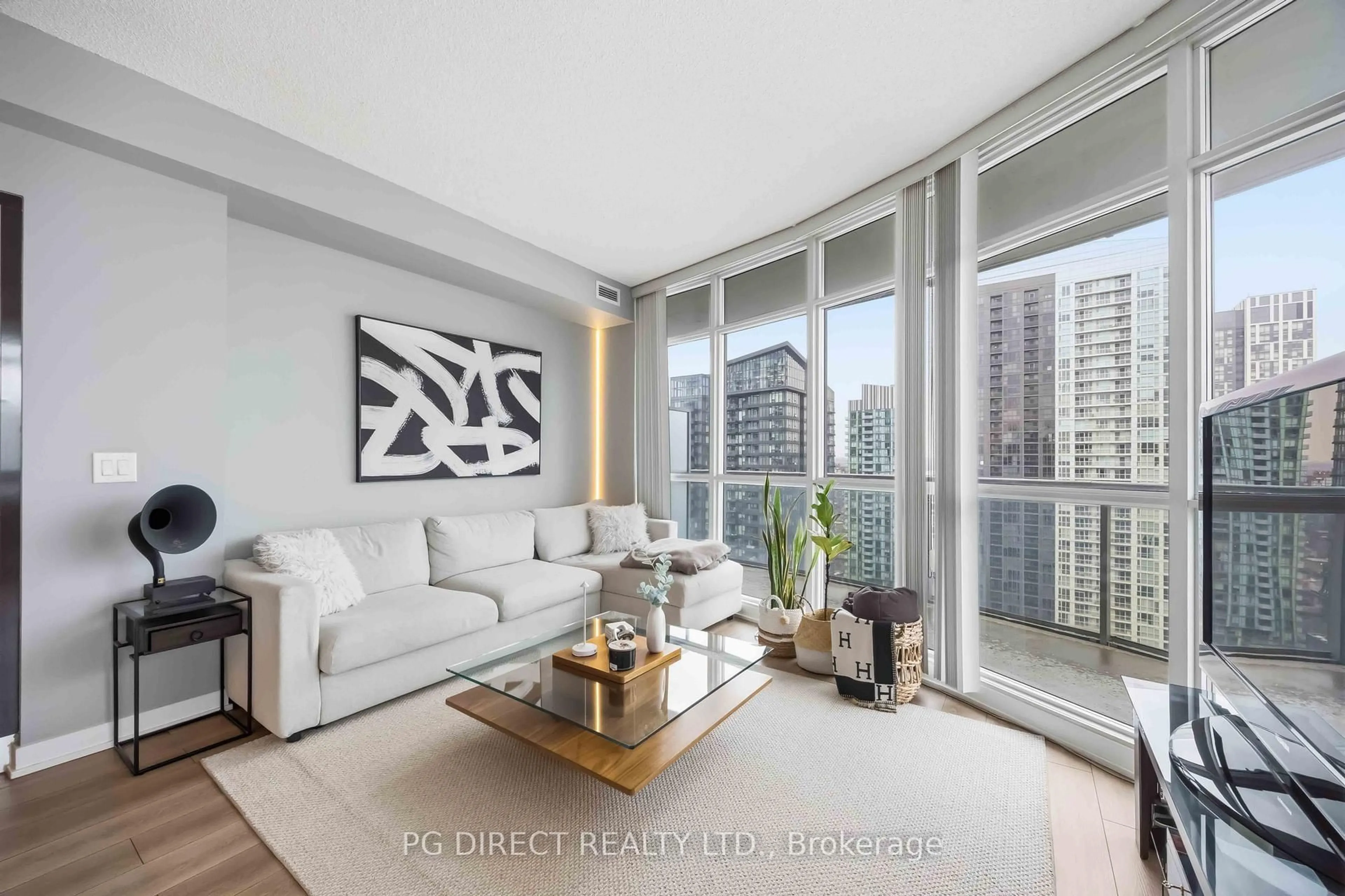 Living room with furniture, unknown for 38 Dan Leckie Way #3008, Toronto Ontario M5V 2V6