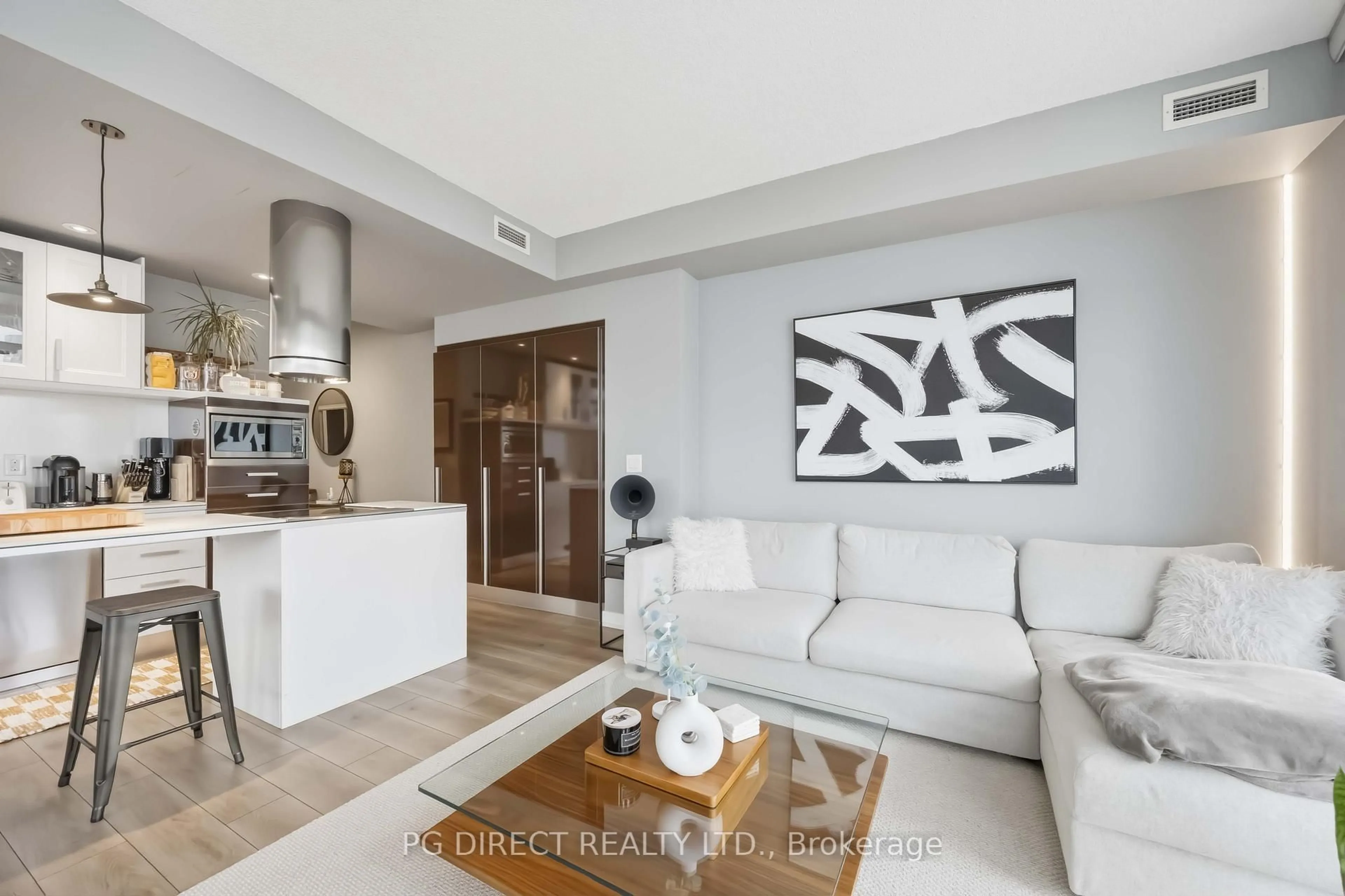 Living room with furniture, unknown for 38 Dan Leckie Way #3008, Toronto Ontario M5V 2V6