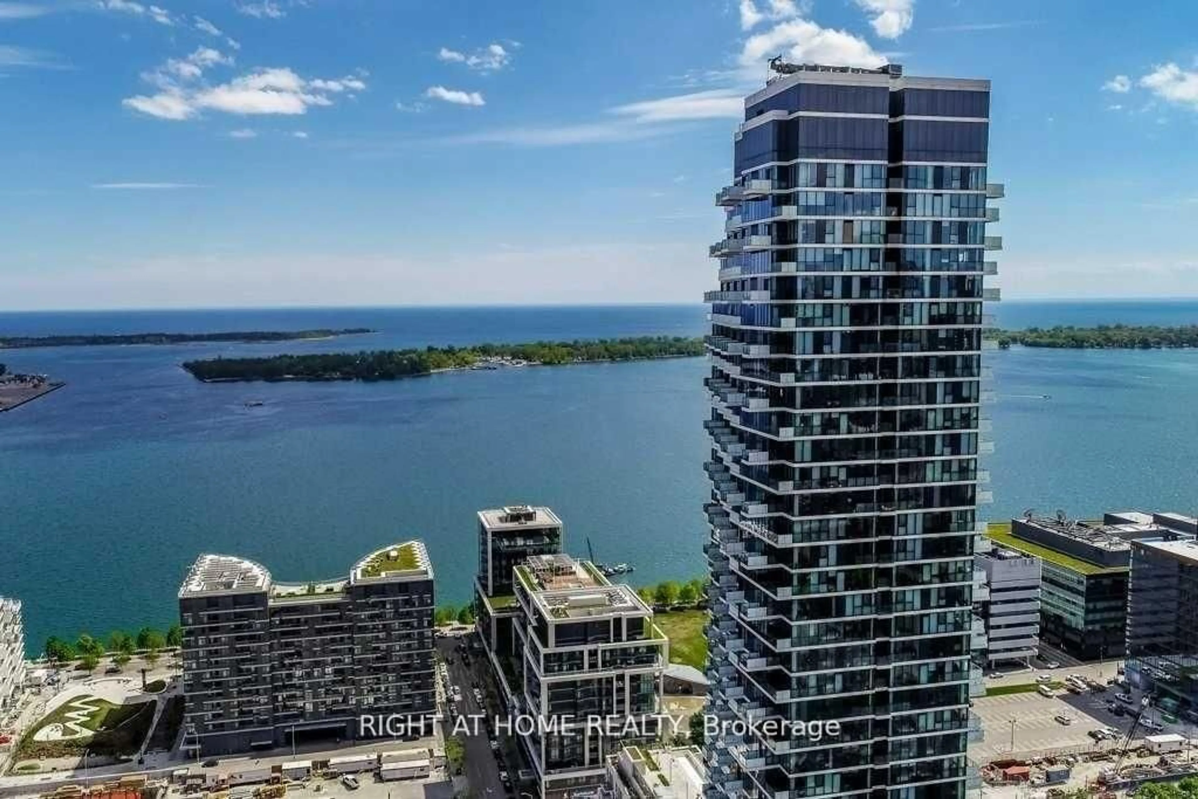 A pic from outside/outdoor area/front of a property/back of a property/a pic from drone, water/lake/river/ocean view for 16 Bonnycastle St #1407, Toronto Ontario M5A 0C9