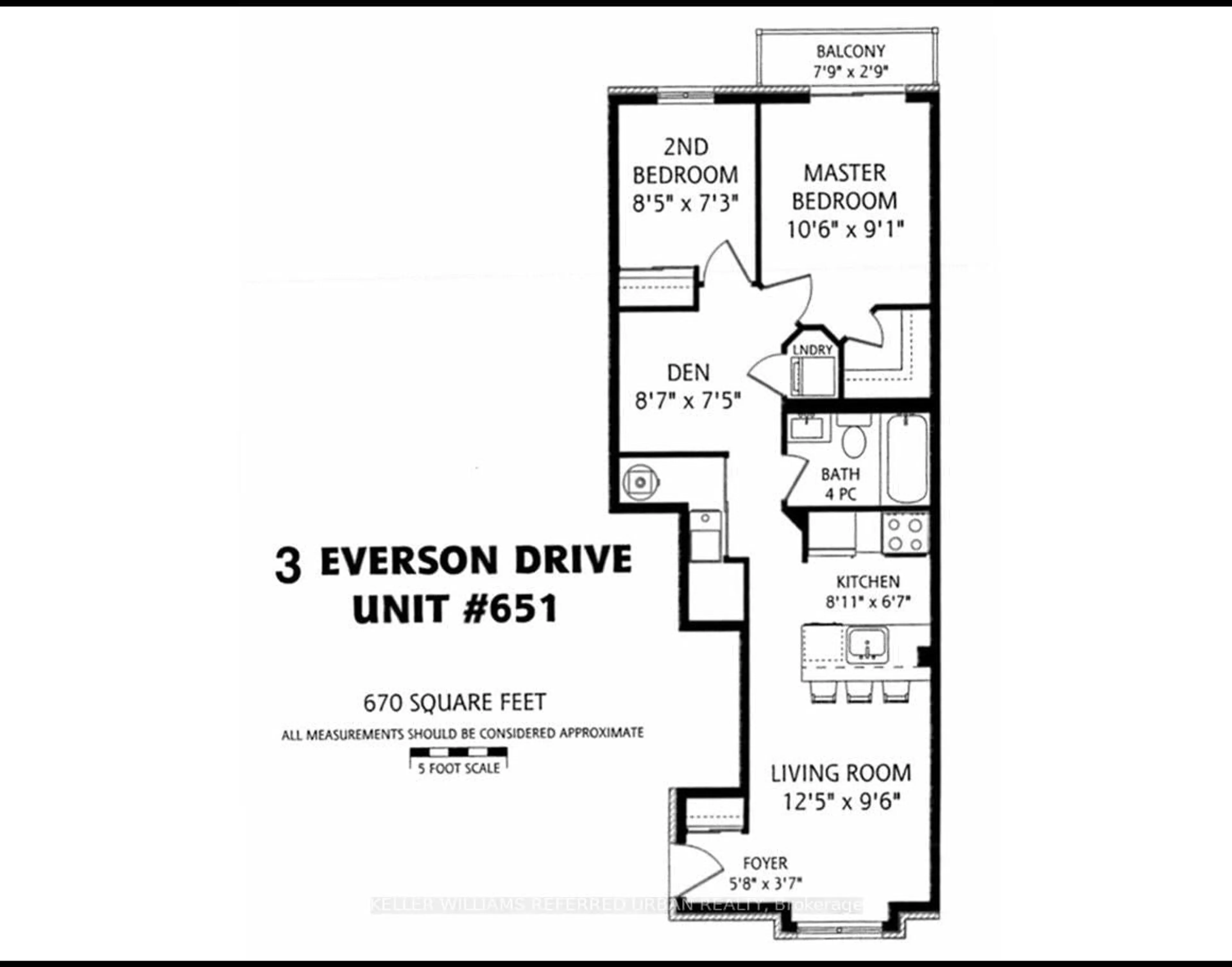 Floor plan for 3 Everson Dr #651, Toronto Ontario M2N 7C2