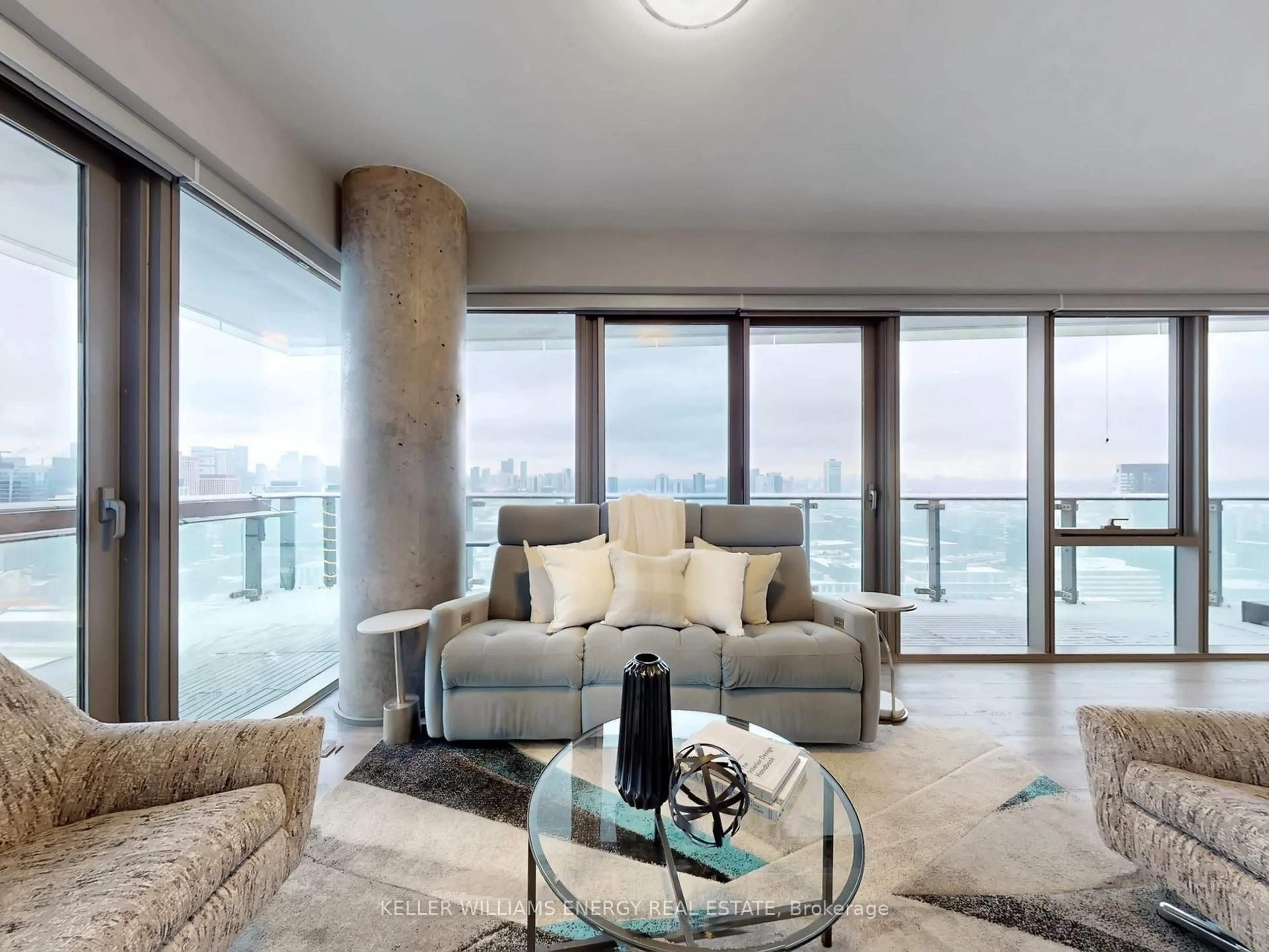 Living room with furniture, unknown for 390 Cherry St #2902, Toronto Ontario M5A 0E2