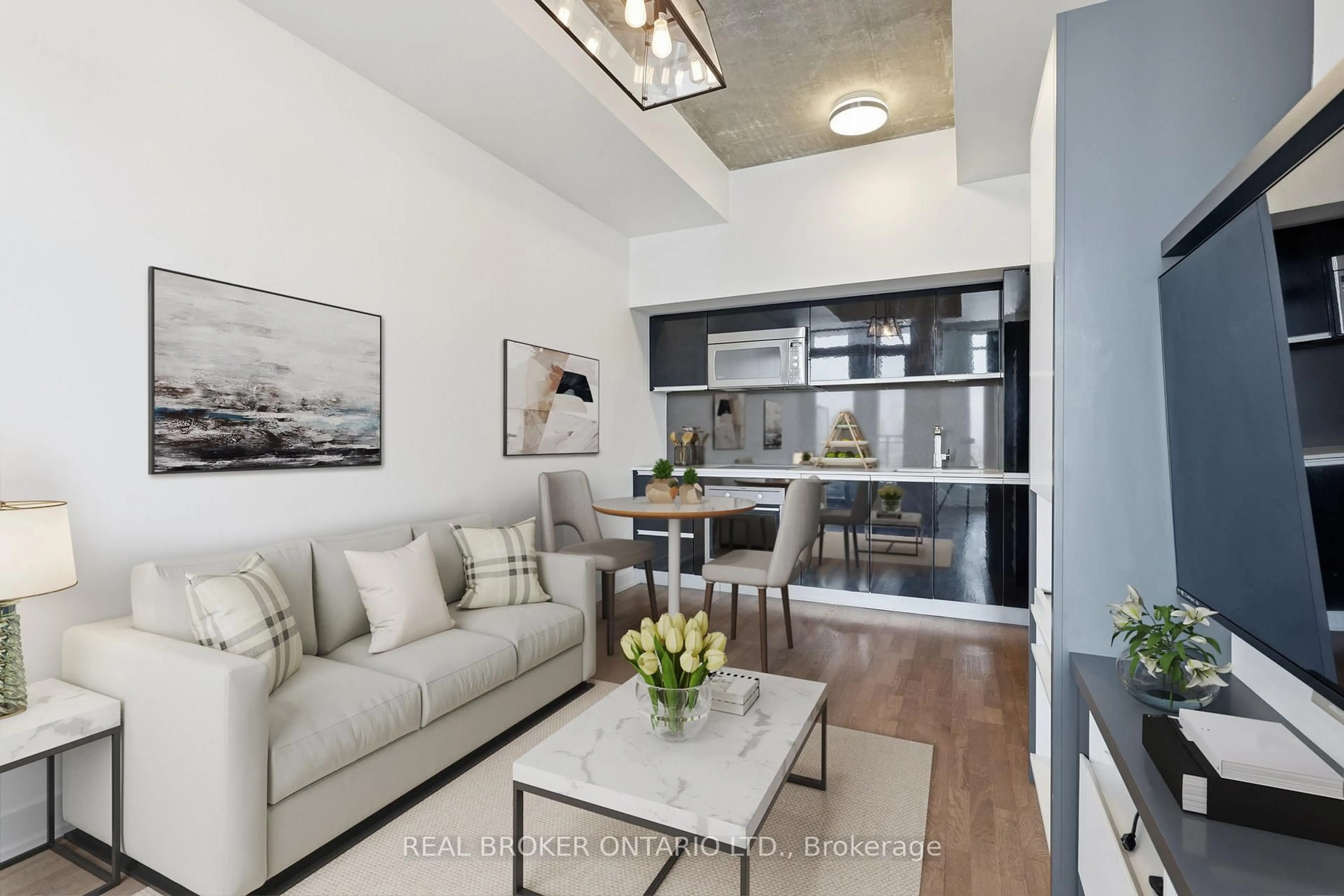 Living room with furniture, unknown for 20 Minowan Miikan Lane #1127, Toronto Ontario M6J 0E5