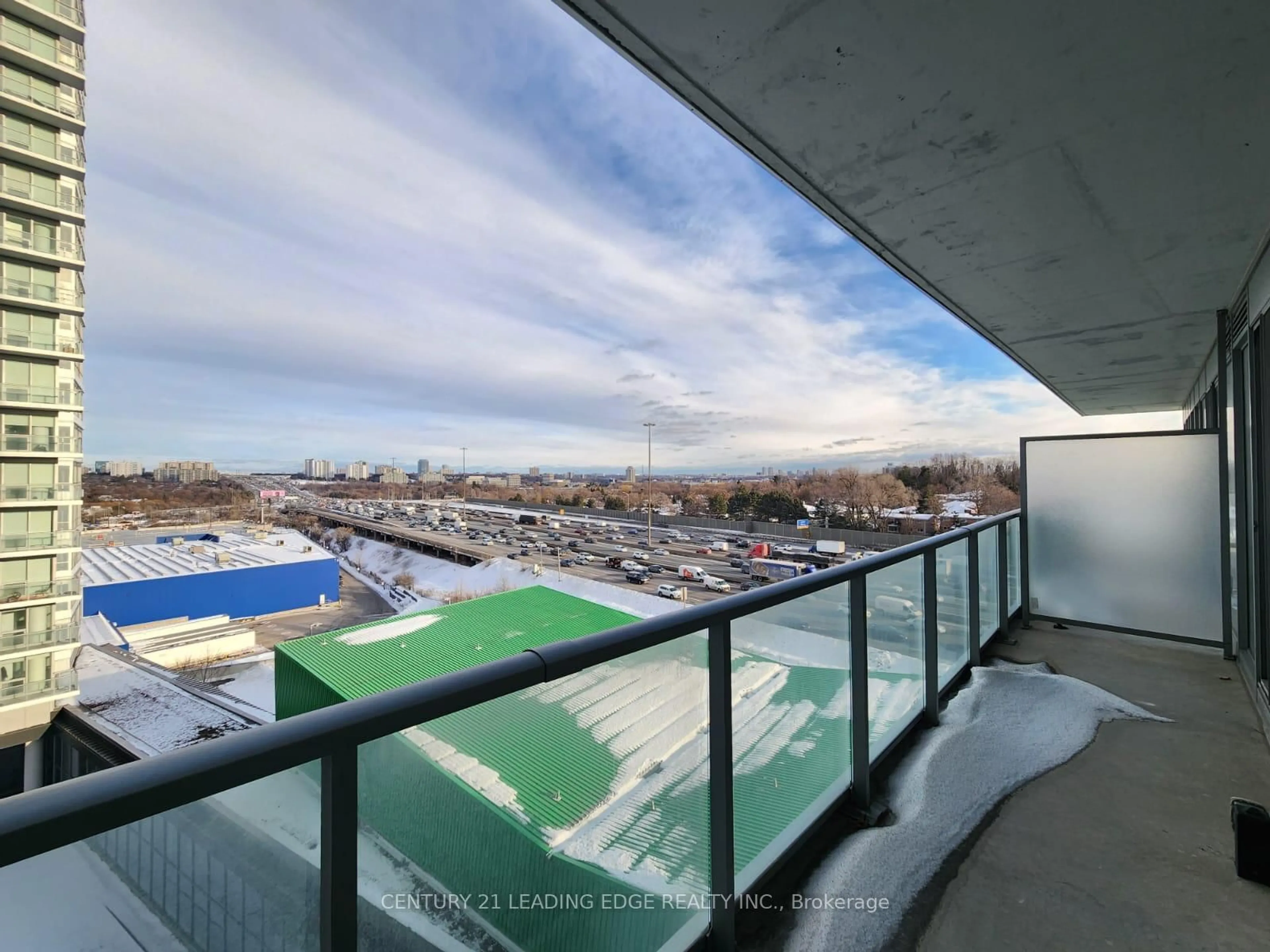 Balcony in the apartment, city buildings view from balcony for 115 Mcmahon Dr #709, Toronto Ontario M2K 0E3