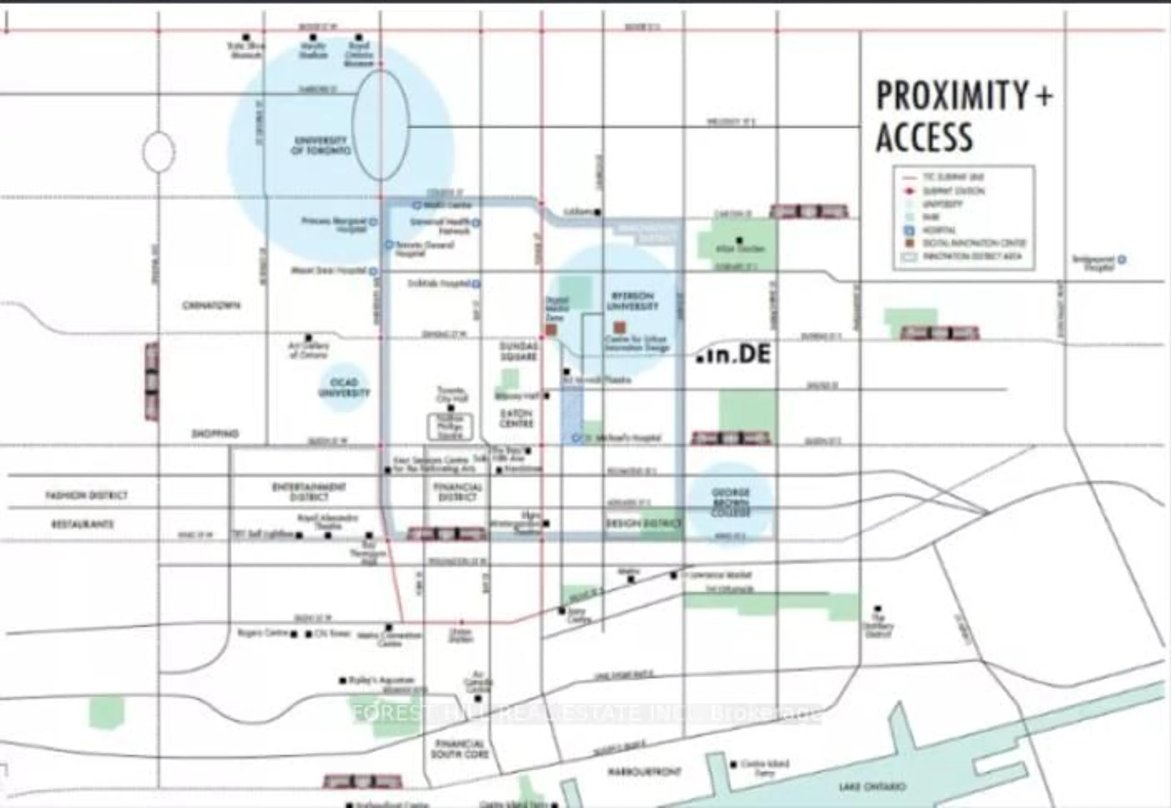 Picture of a map for 219 Dundas St #2105, Toronto Ontario M5A 1Z6