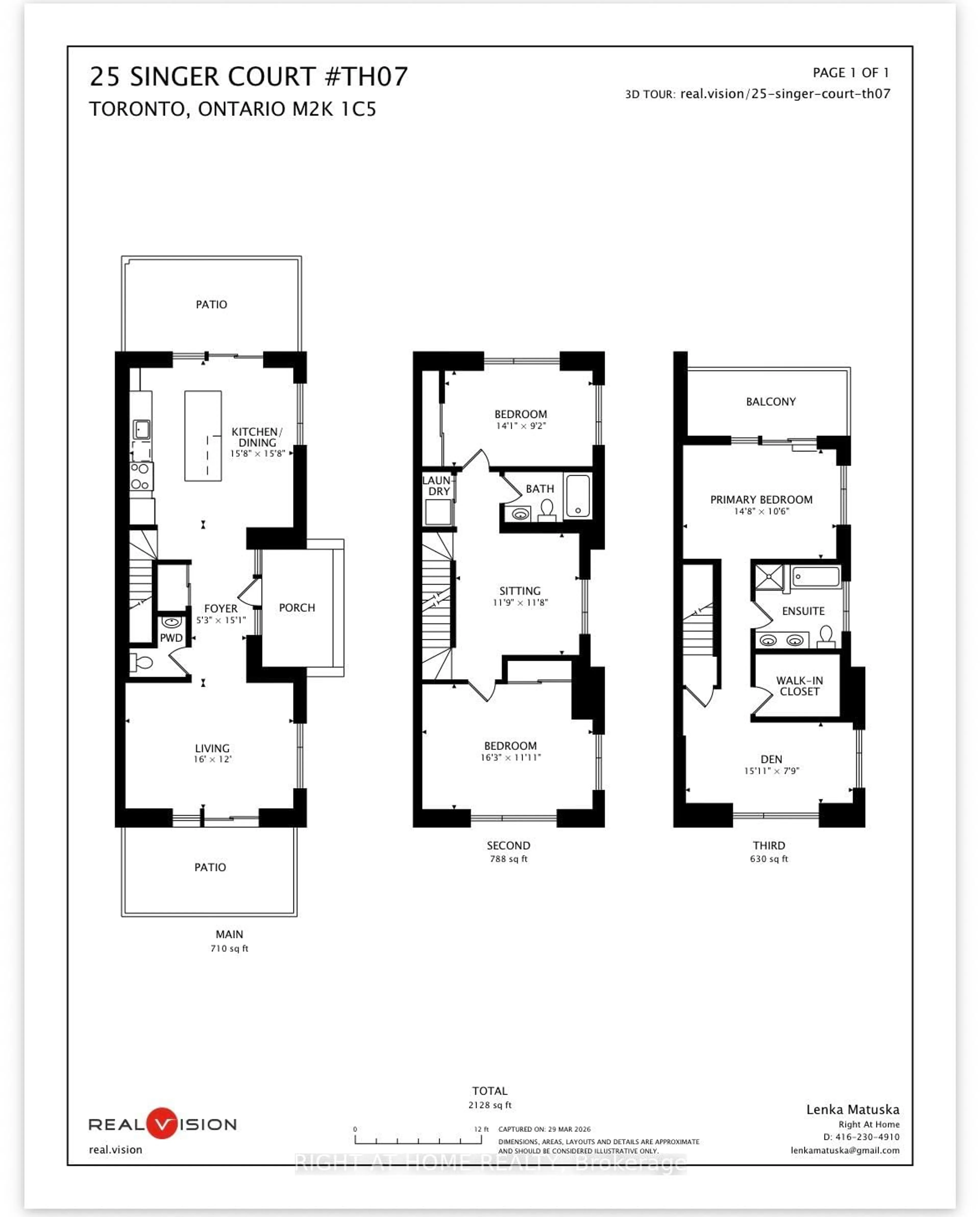 Floor plan for 25 Singer Crt #TH07, Toronto Ontario M2K 0B3
