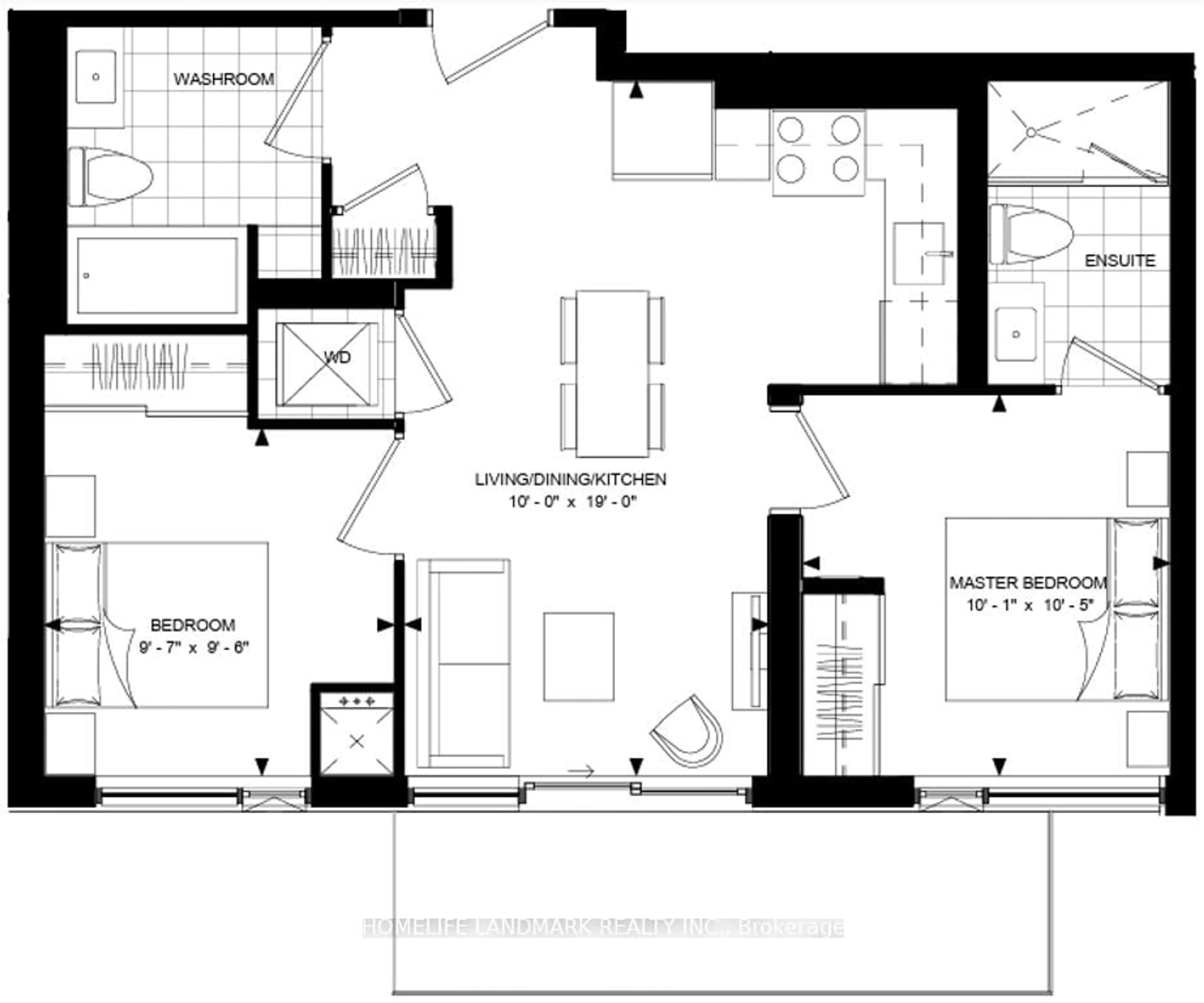 Floor plan for 50 Dunfield Ave #1111, Toronto Ontario M4S 0E4