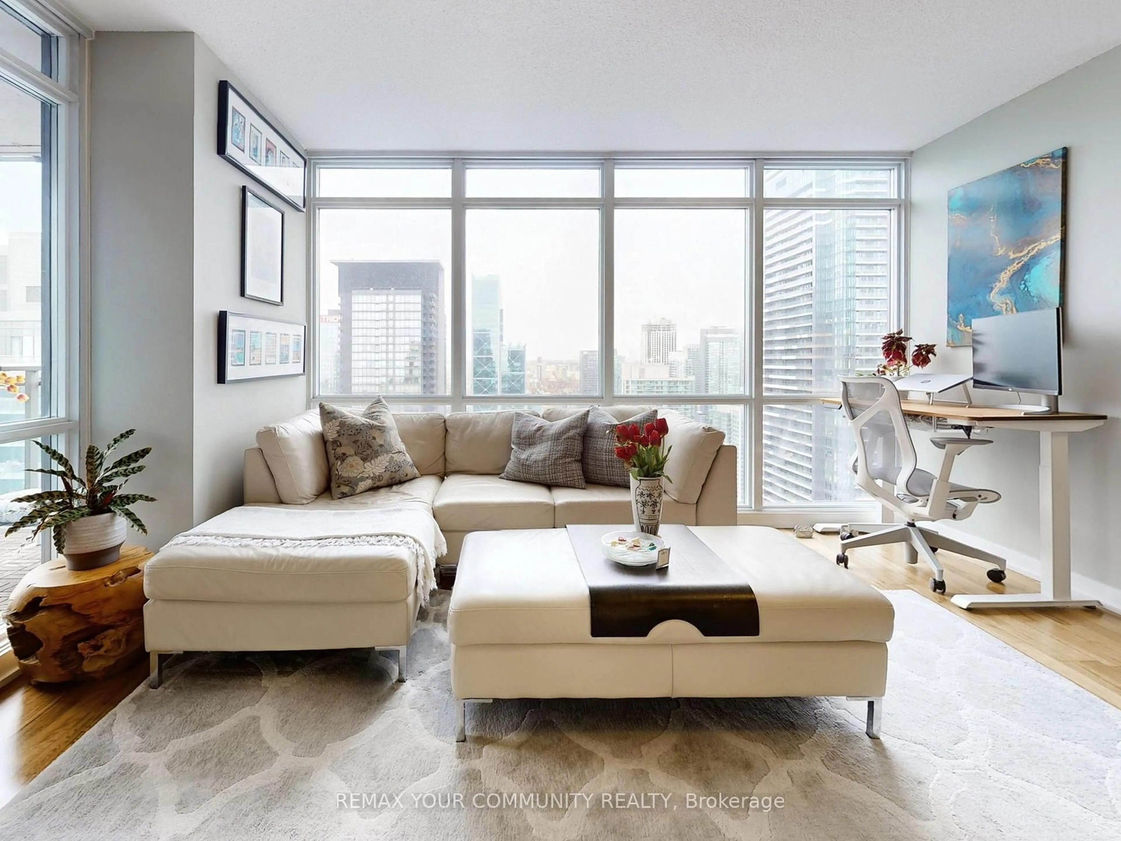 Living room with furniture, unknown for 11 Brunel Crt #4803, Toronto Ontario M5V 3Y3