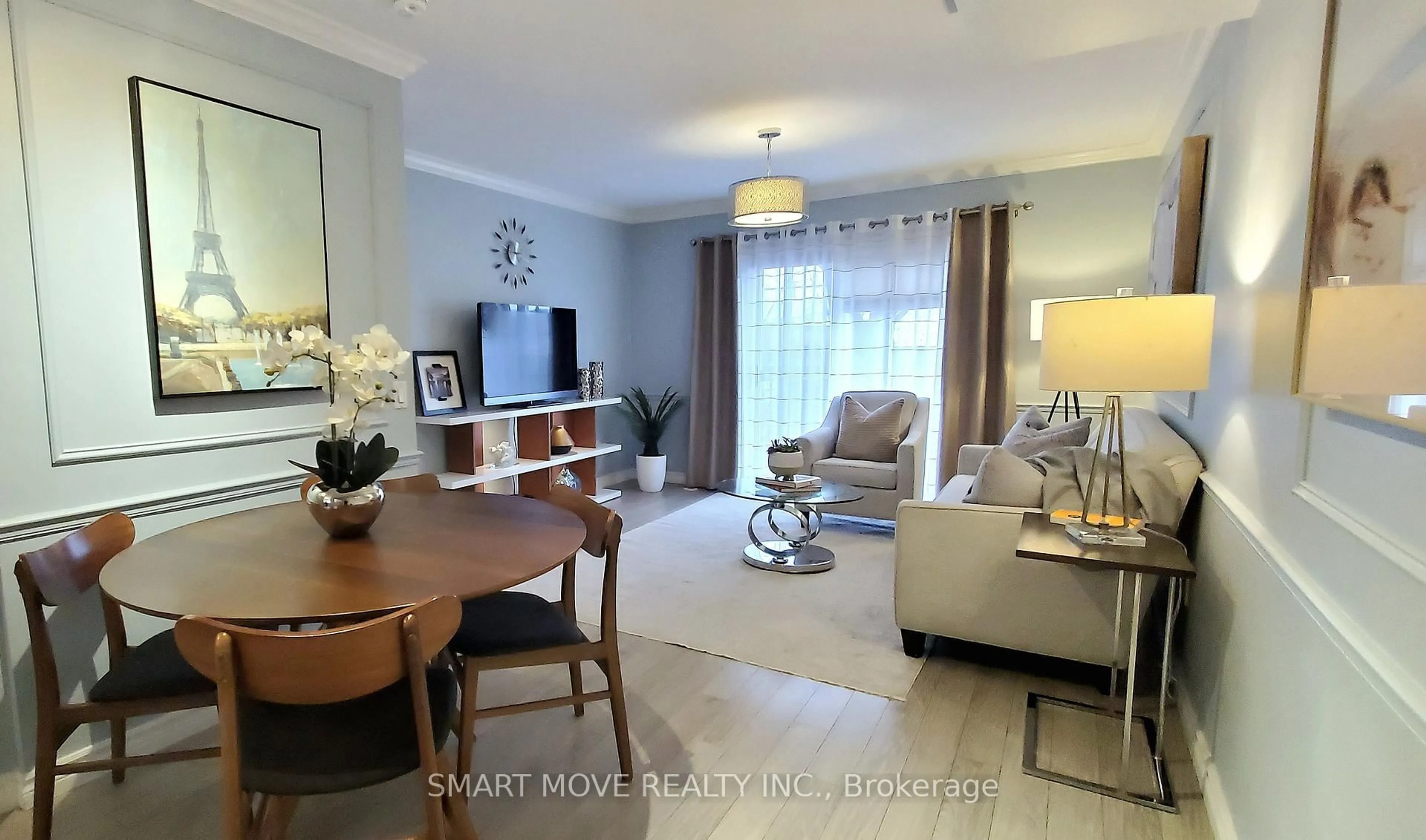 Living room with furniture, unknown for 21 Replin Rd #TH 25, Toronto Ontario M6A 2M8