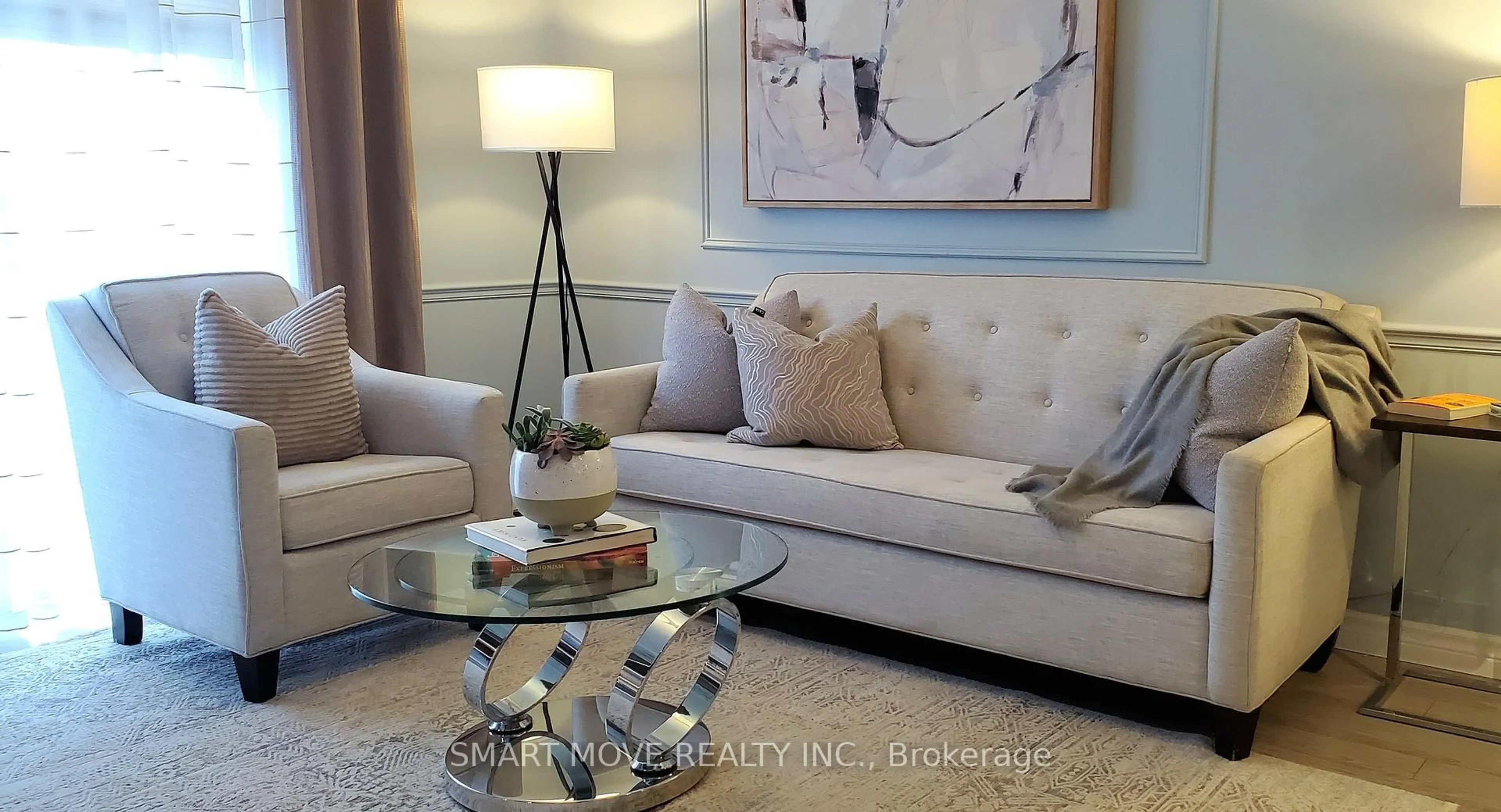 Living room with furniture, unknown for 21 Replin Rd #TH 25, Toronto Ontario M6A 2M8