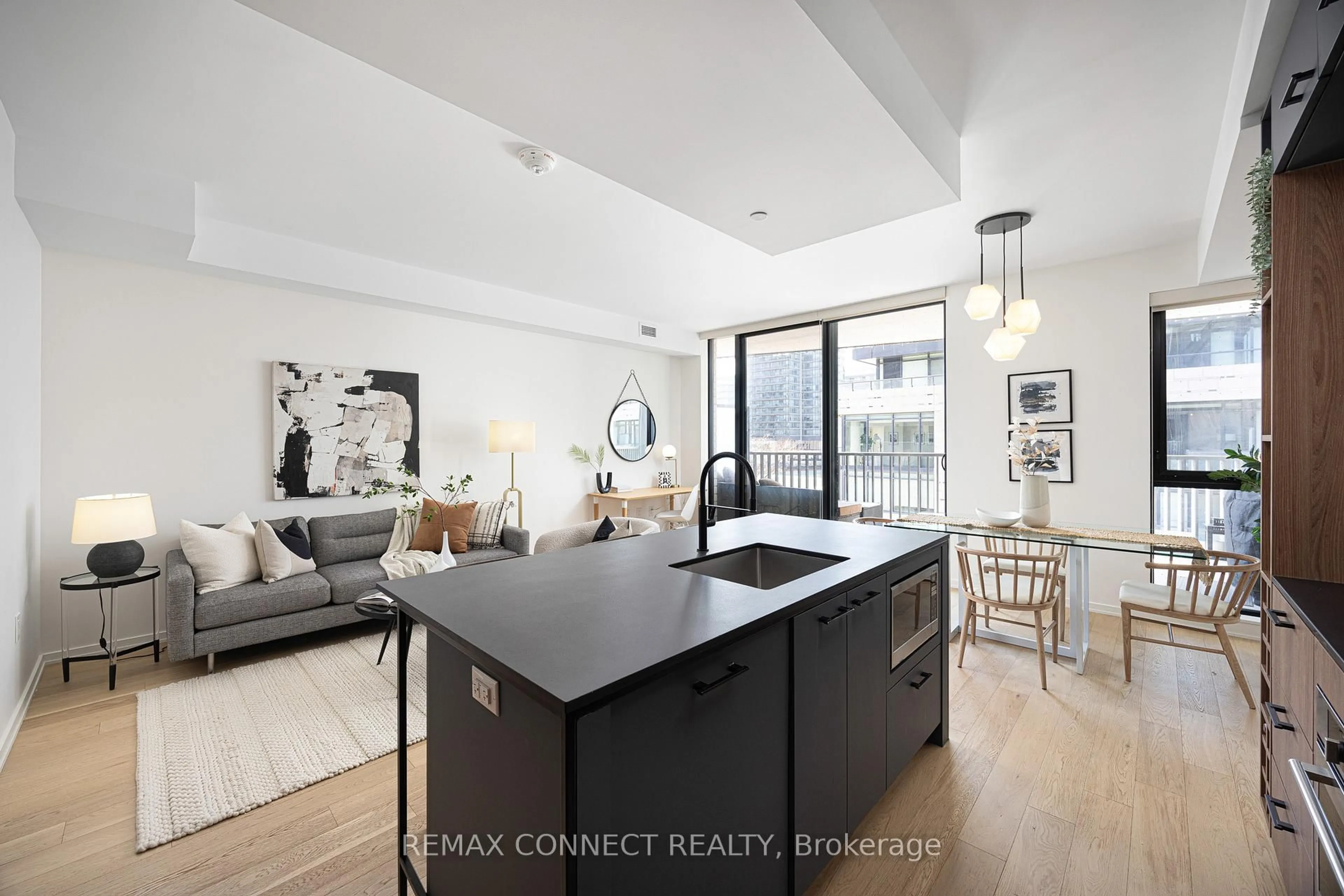 Open concept kitchen, cement floor for 41 Dovercourt Rd #402, Toronto Ontario M6J 0G6