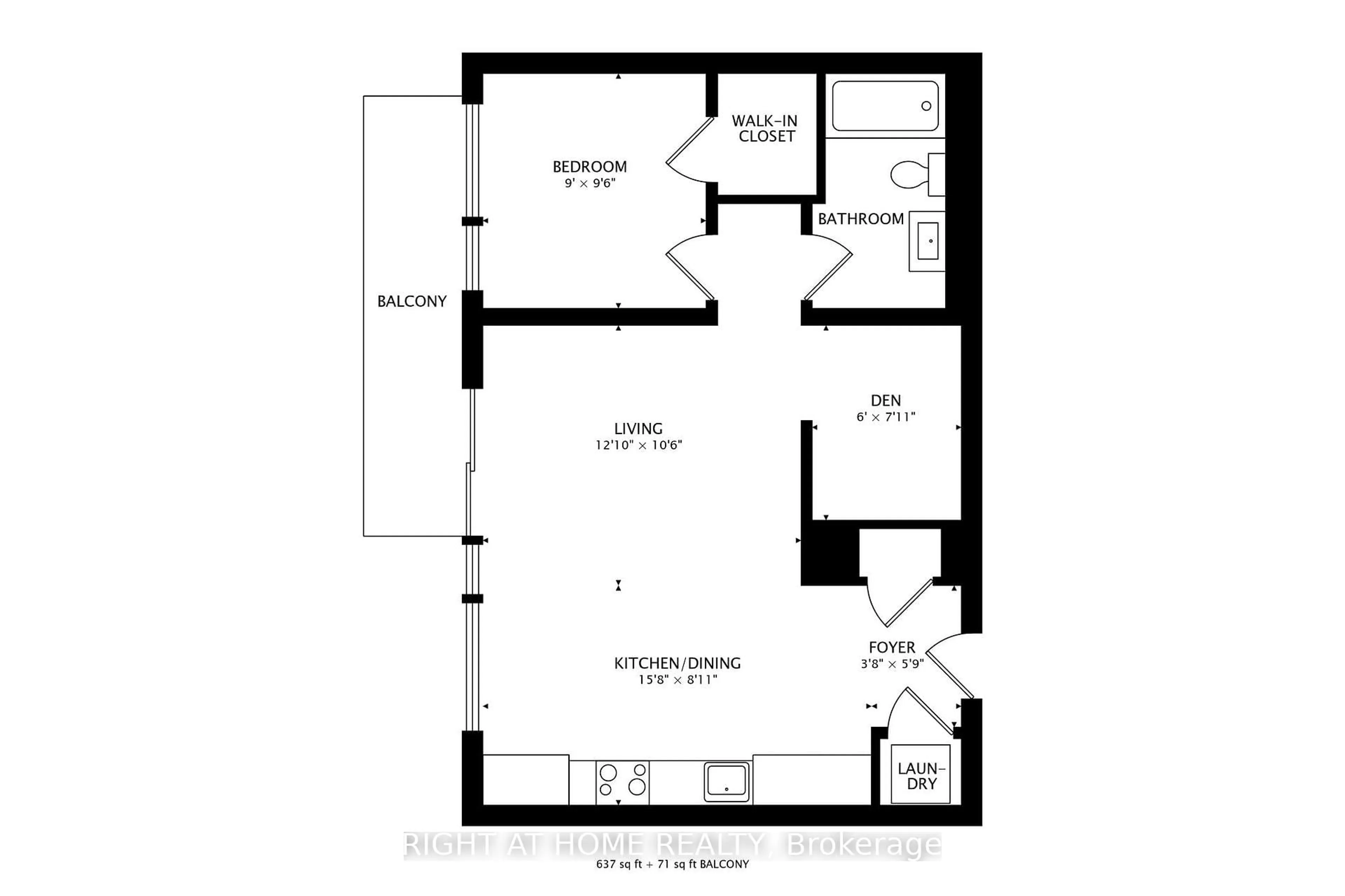 Floor plan for 30 Nelson St #416, Toronto Ontario M5V 0H5