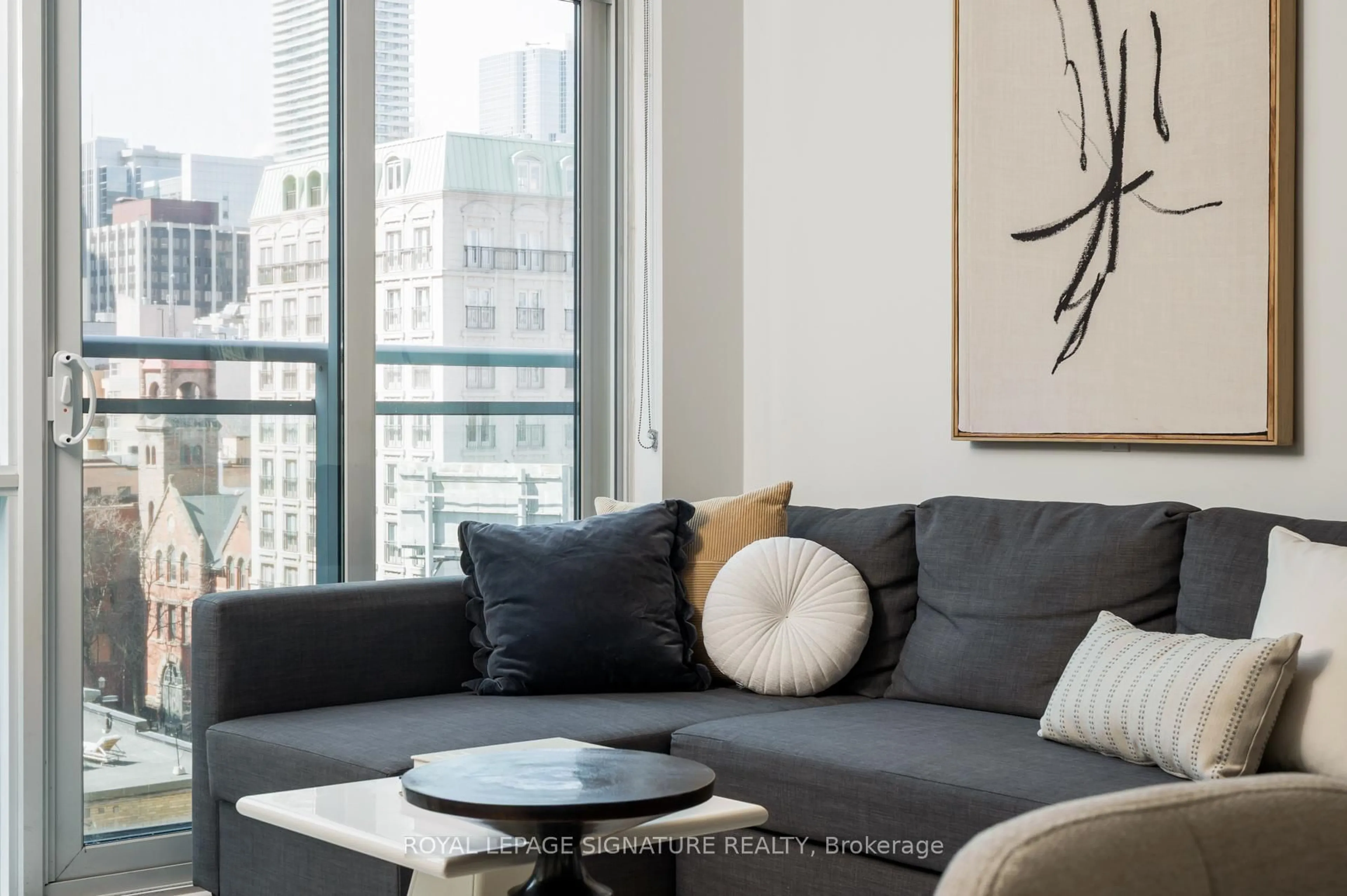 Living room with furniture, unknown for 112 George St #S708, Toronto Ontario M5A 2M5