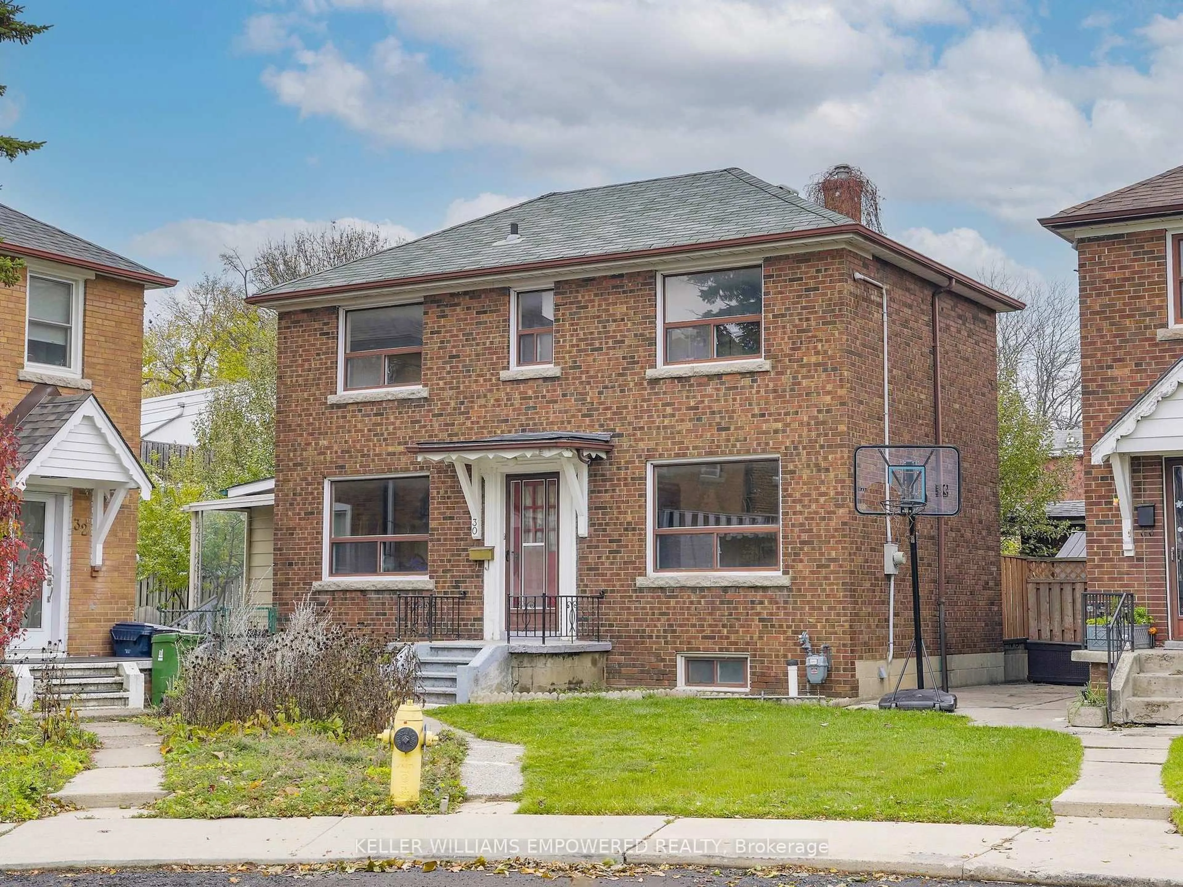 Home with brick exterior material, street for 30 Carus Ave, Toronto Ontario M6G 2A4