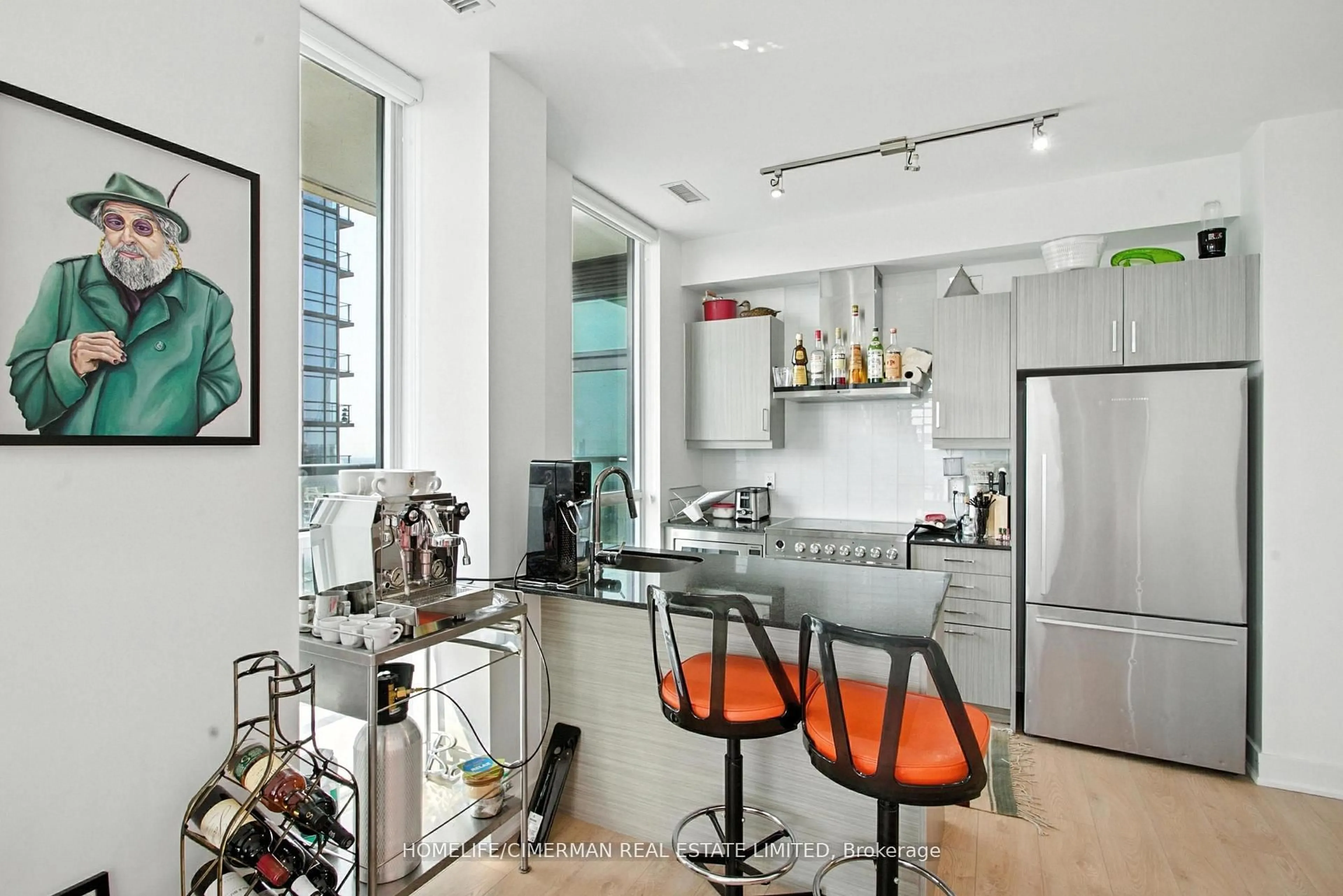Contemporary kitchen, ceramic/tile floor for 1486 Bathurst St #1604, Toronto Ontario M5P 3G9