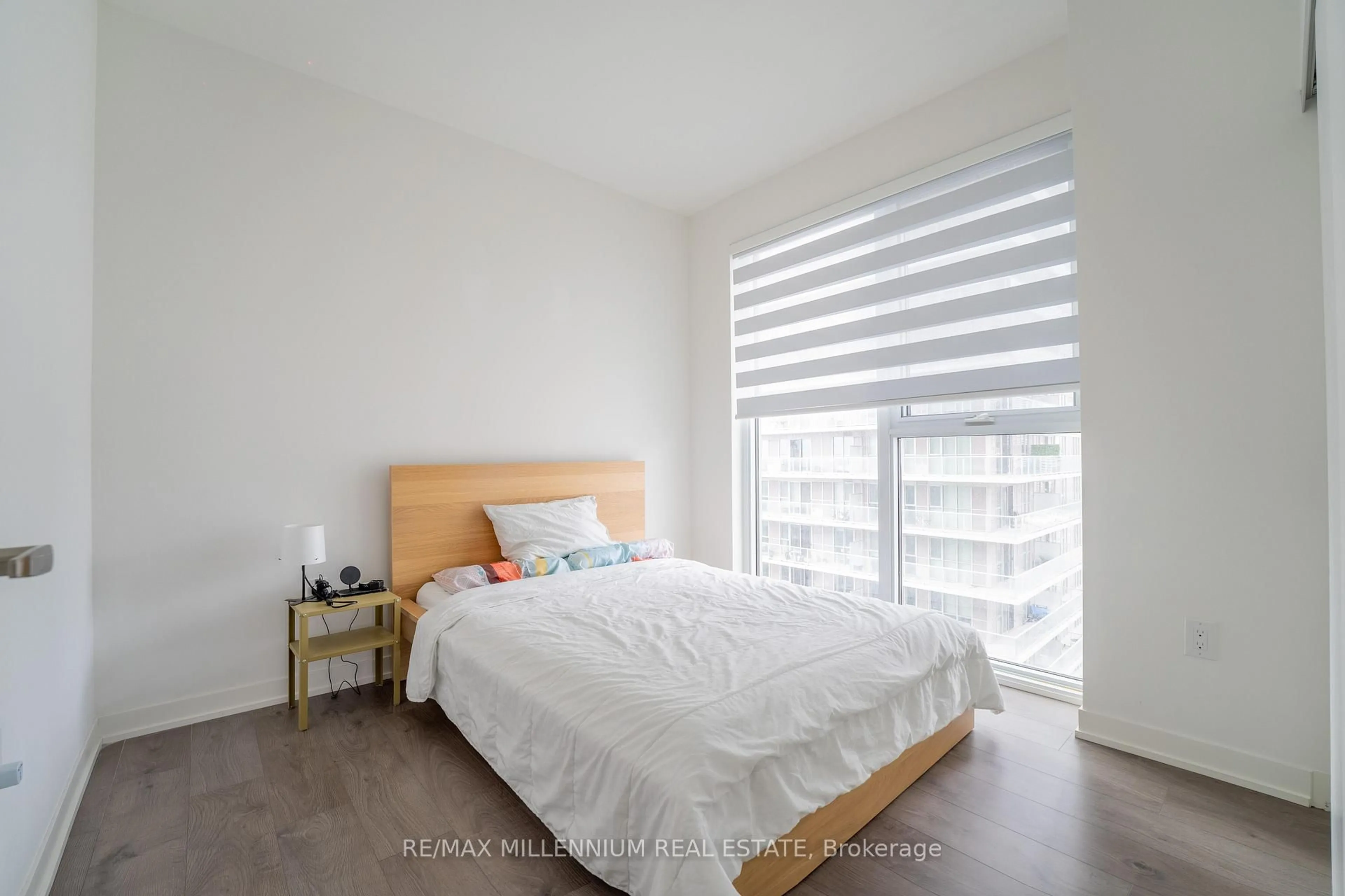 Bedroom with bed, unknown for 20 Richardson St #1808, Toronto Ontario M5A 0S6
