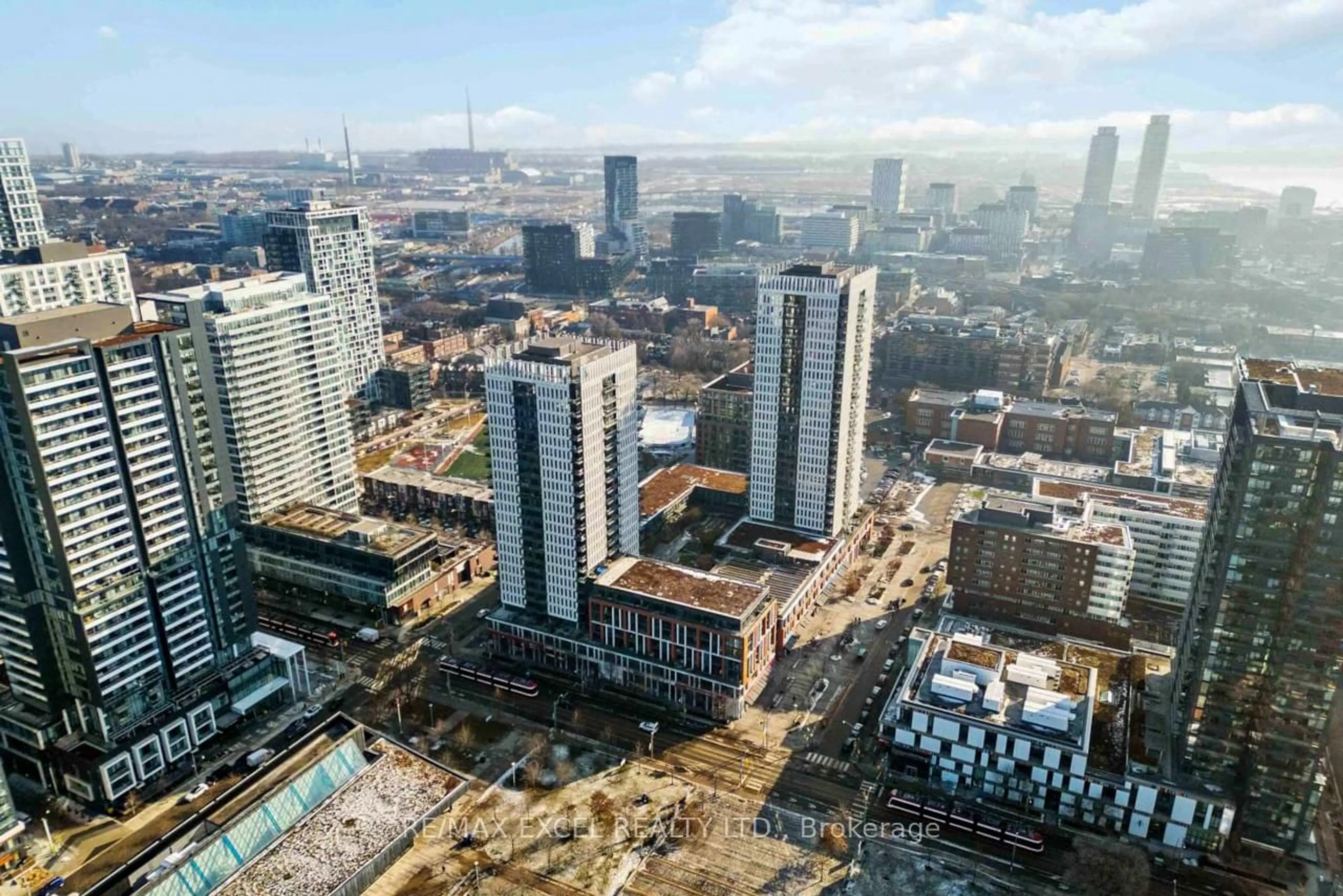 A pic from outside/outdoor area/front of a property/back of a property/a pic from drone, city buildings view from balcony for 170 Sumach St #1307, Toronto Ontario M5A 0C3