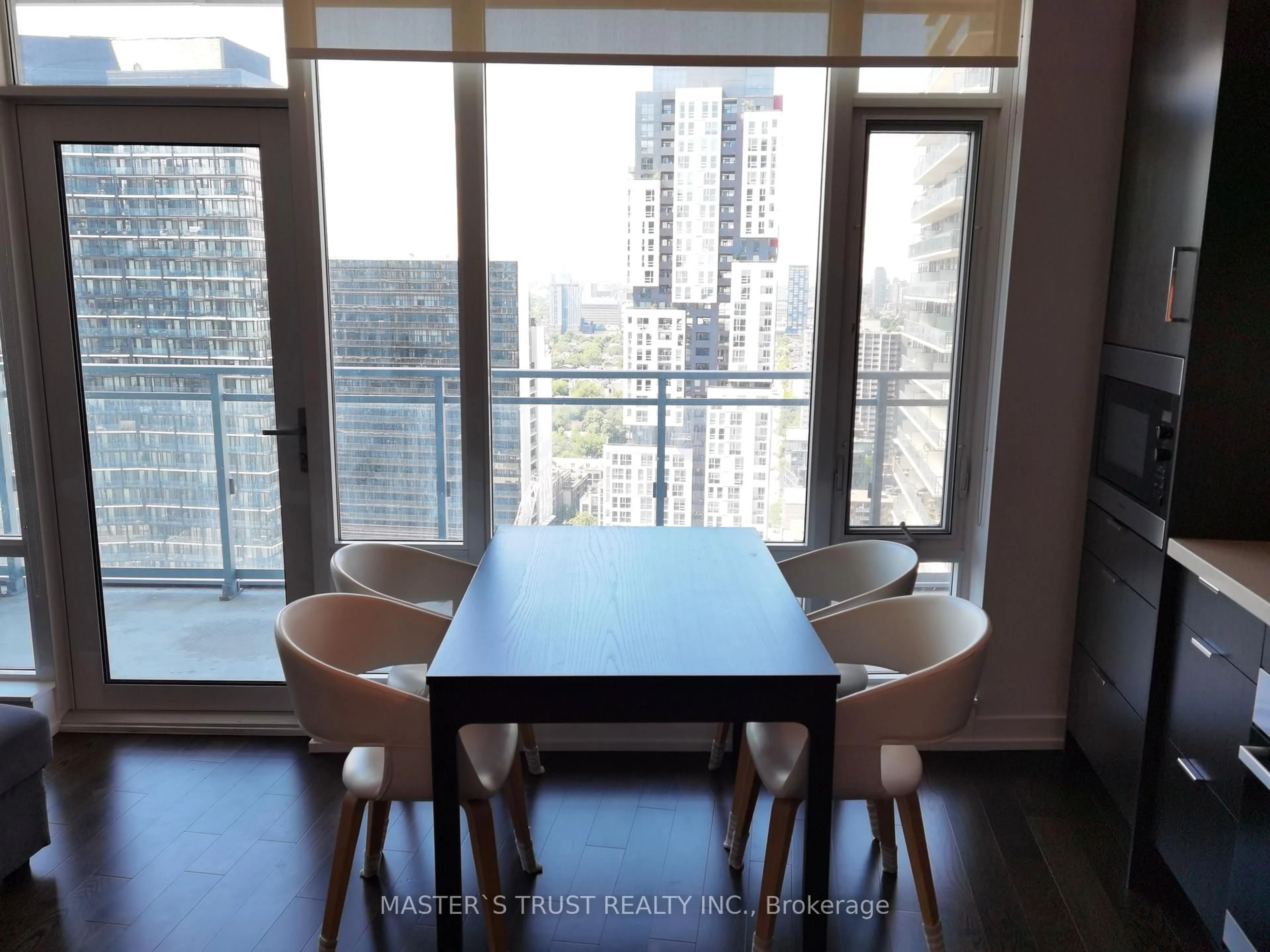 Dining room, wood/laminate floor for 21 Widmer St #2805, Toronto Ontario M5V 0B8