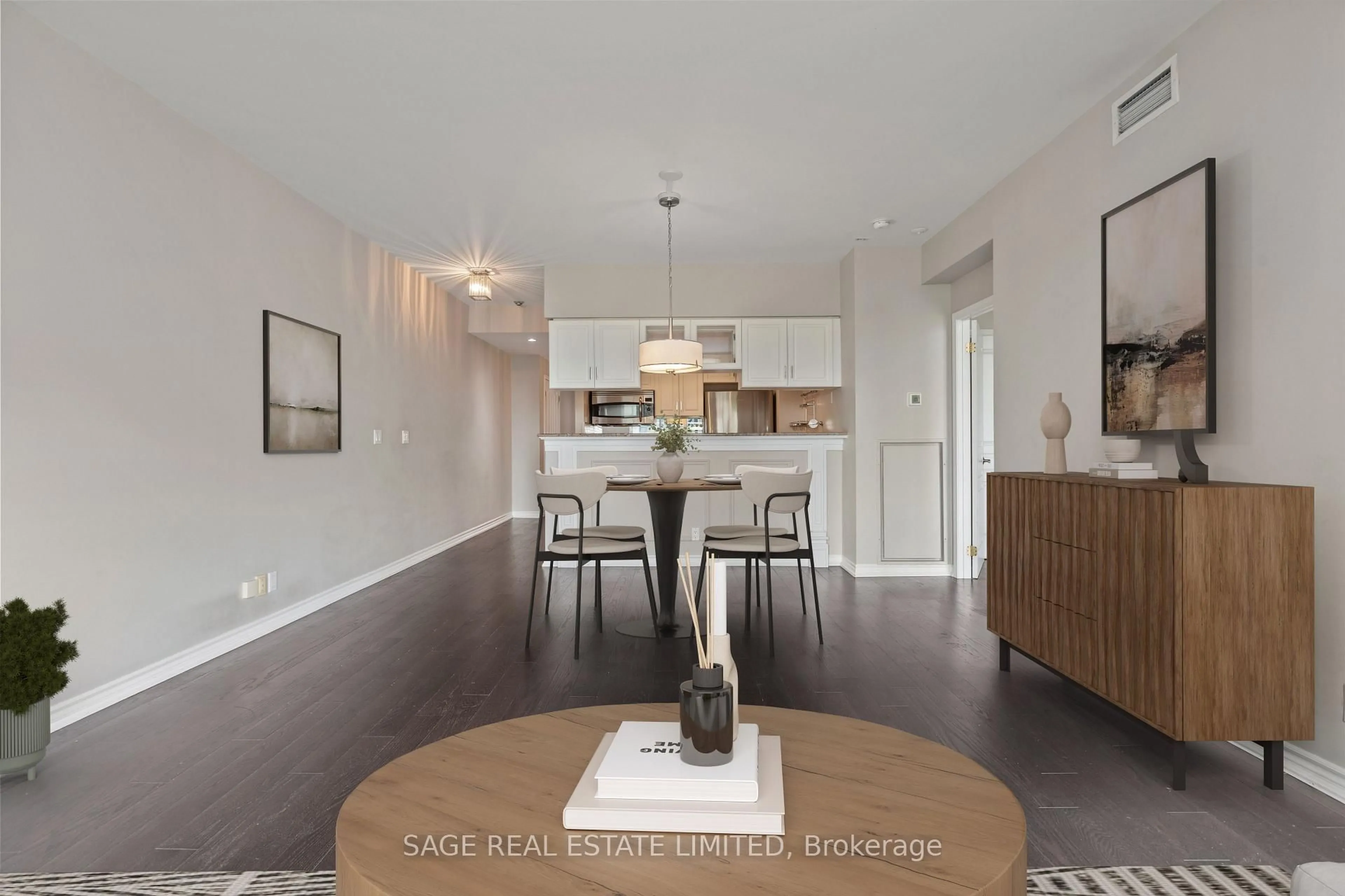 Open concept kitchen, wood/laminate floor for 1 Deer Park Cres #803, Toronto Ontario M4V 3C4