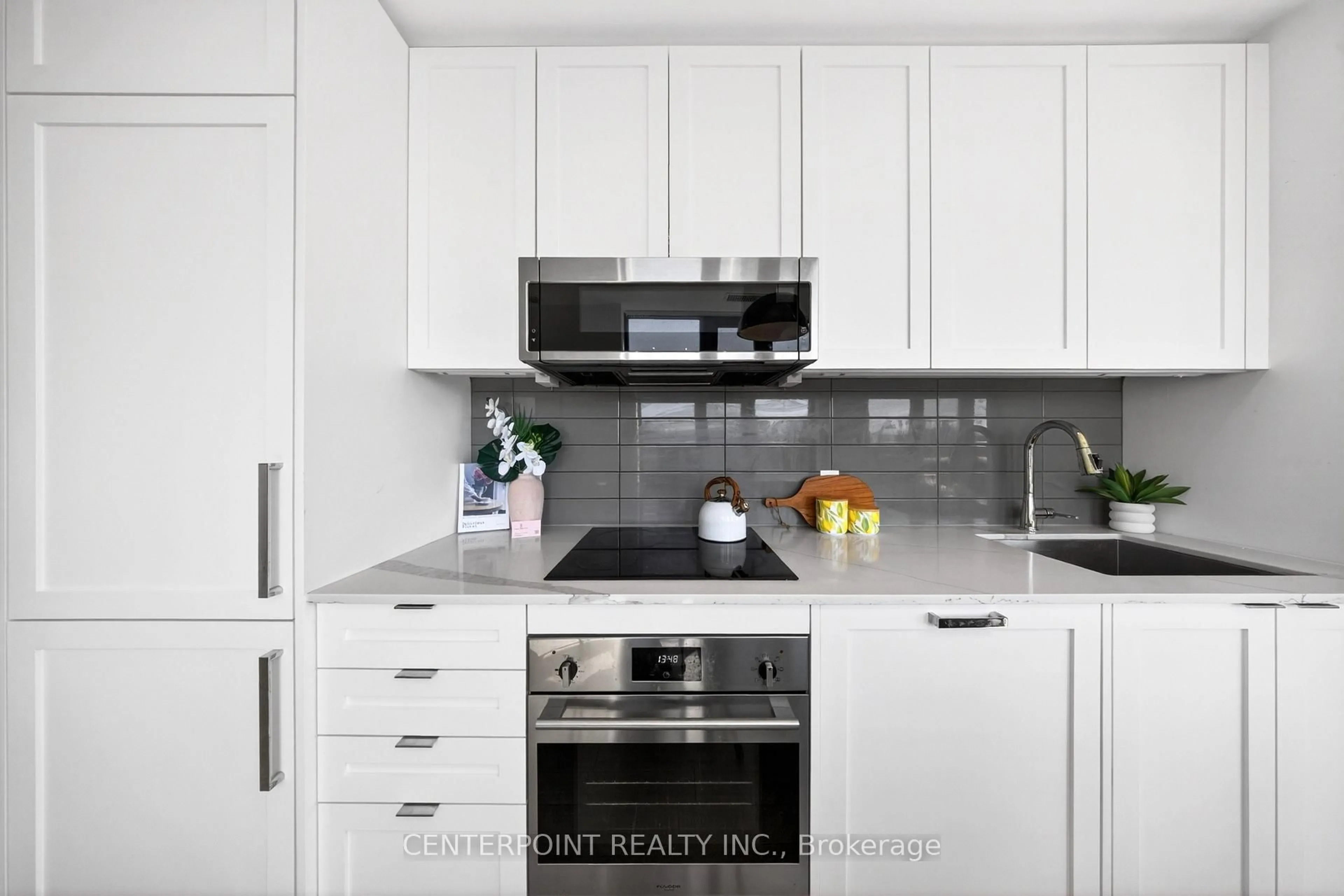 Contemporary kitchen, ceramic/tile floor for 250 Lawrence Ave #519, Toronto Ontario M5M 1B1