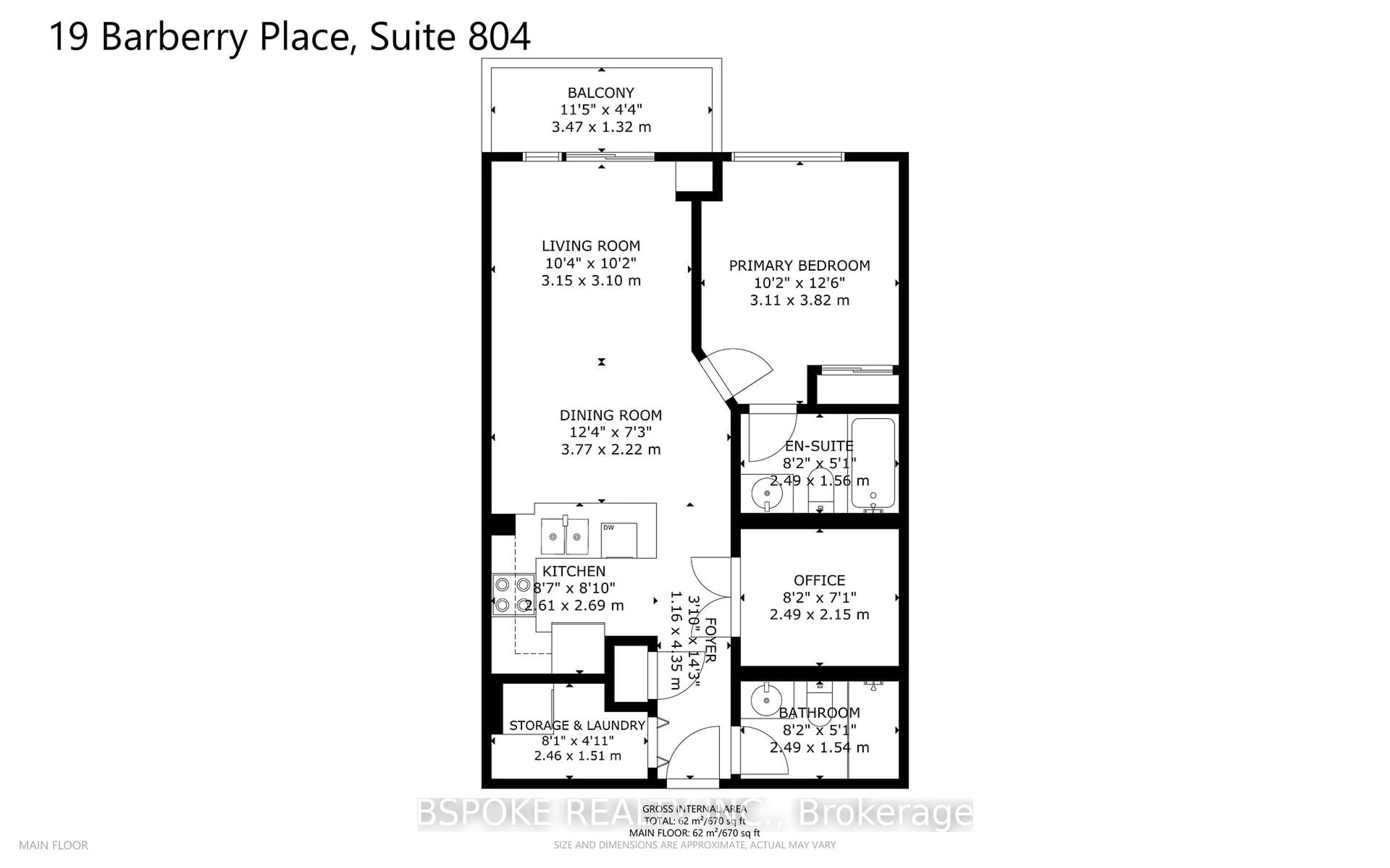 Floor plan for 19 Barberry Pl #804, Toronto Ontario M2K 3E3