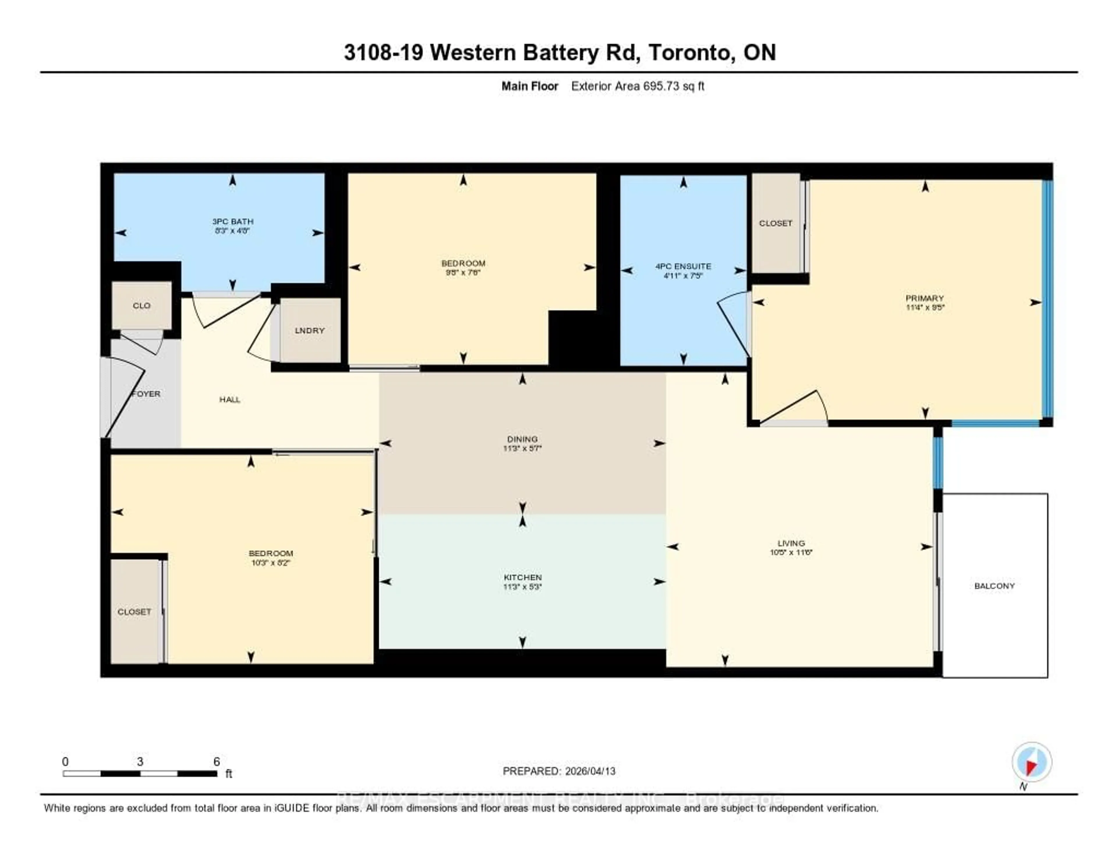 Floor plan for 19 Western Battery Rd #3108, Toronto Ontario M6K 0E3