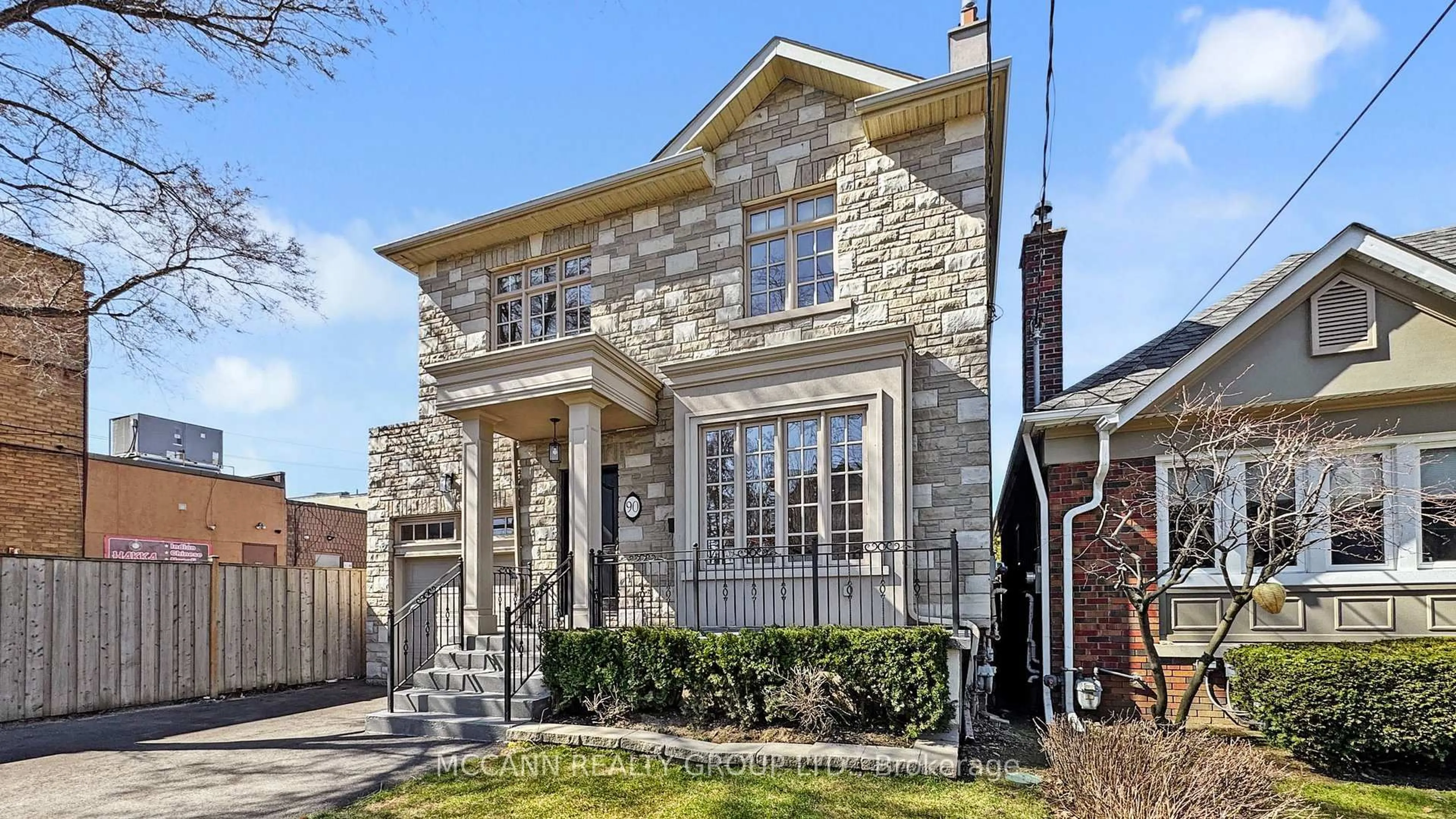 Home with brick exterior material, street for 90 Haddington Ave, Toronto Ontario M5M 2P3