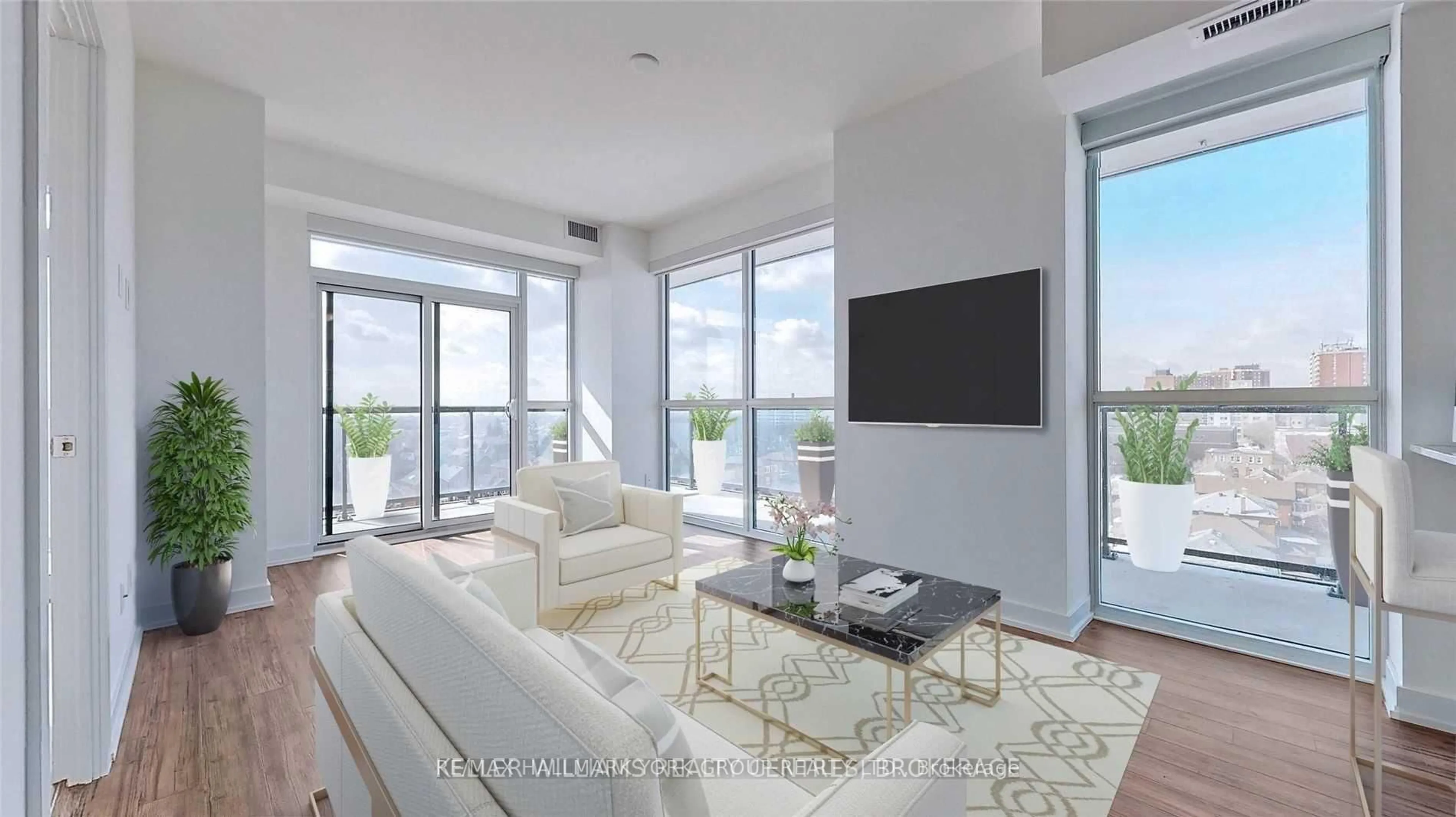 Living room with furniture, unknown for 1603 Eglinton Ave #705, Toronto Ontario M6E 0A1