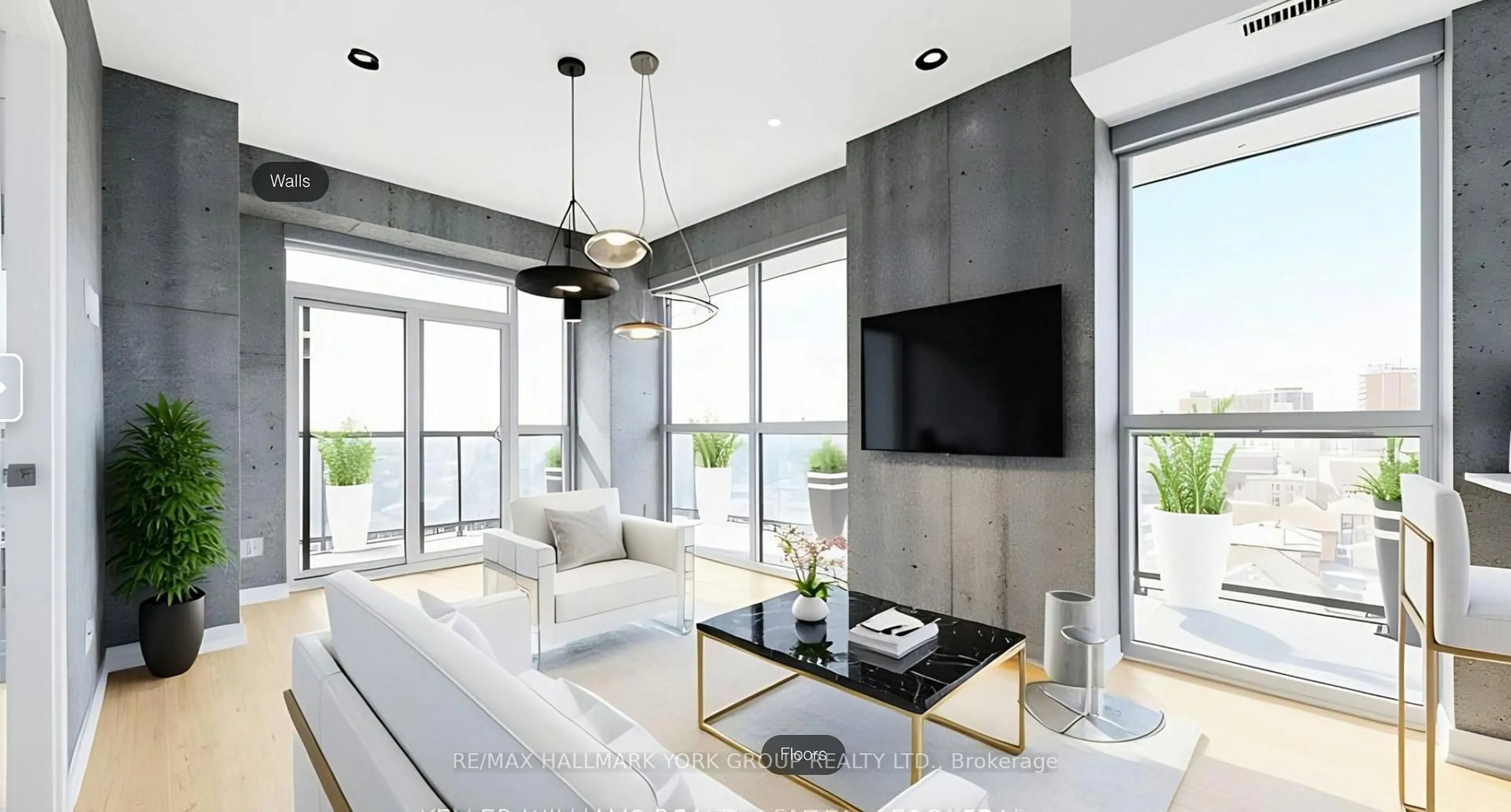 Living room with furniture, unknown for 1603 Eglinton Ave #705, Toronto Ontario M6E 0A1