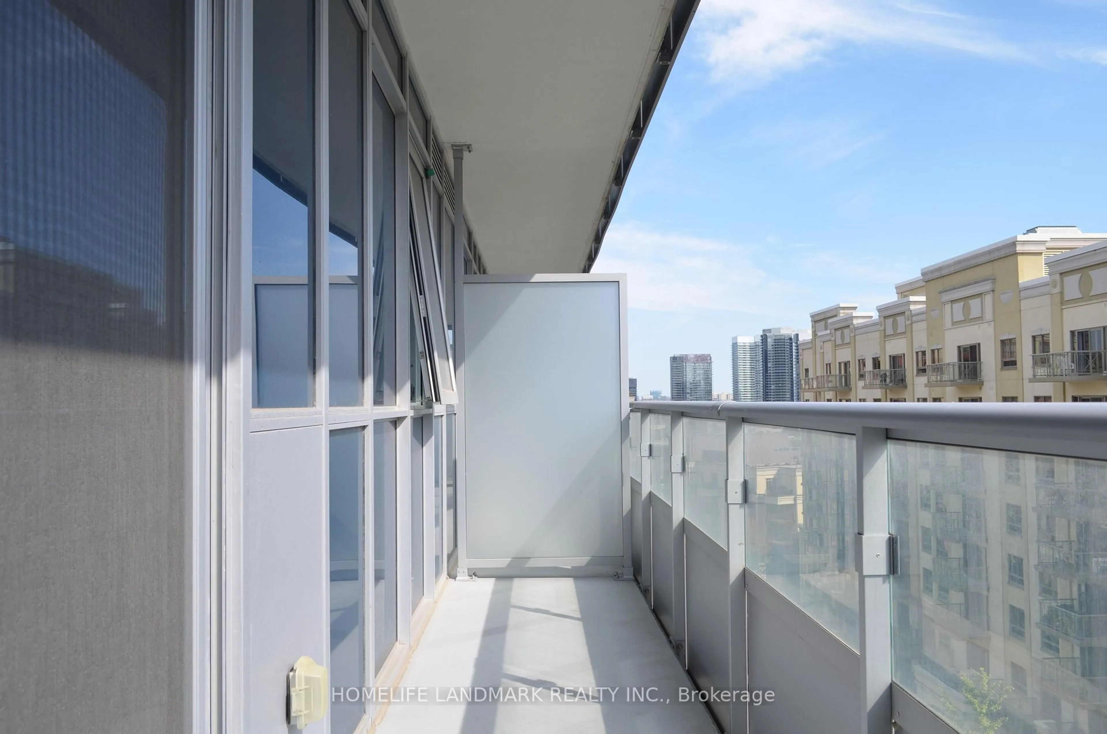 Balcony in the apartment, city buildings view from balcony for 591 Sheppard Ave #808, Toronto Ontario M2K 0G2