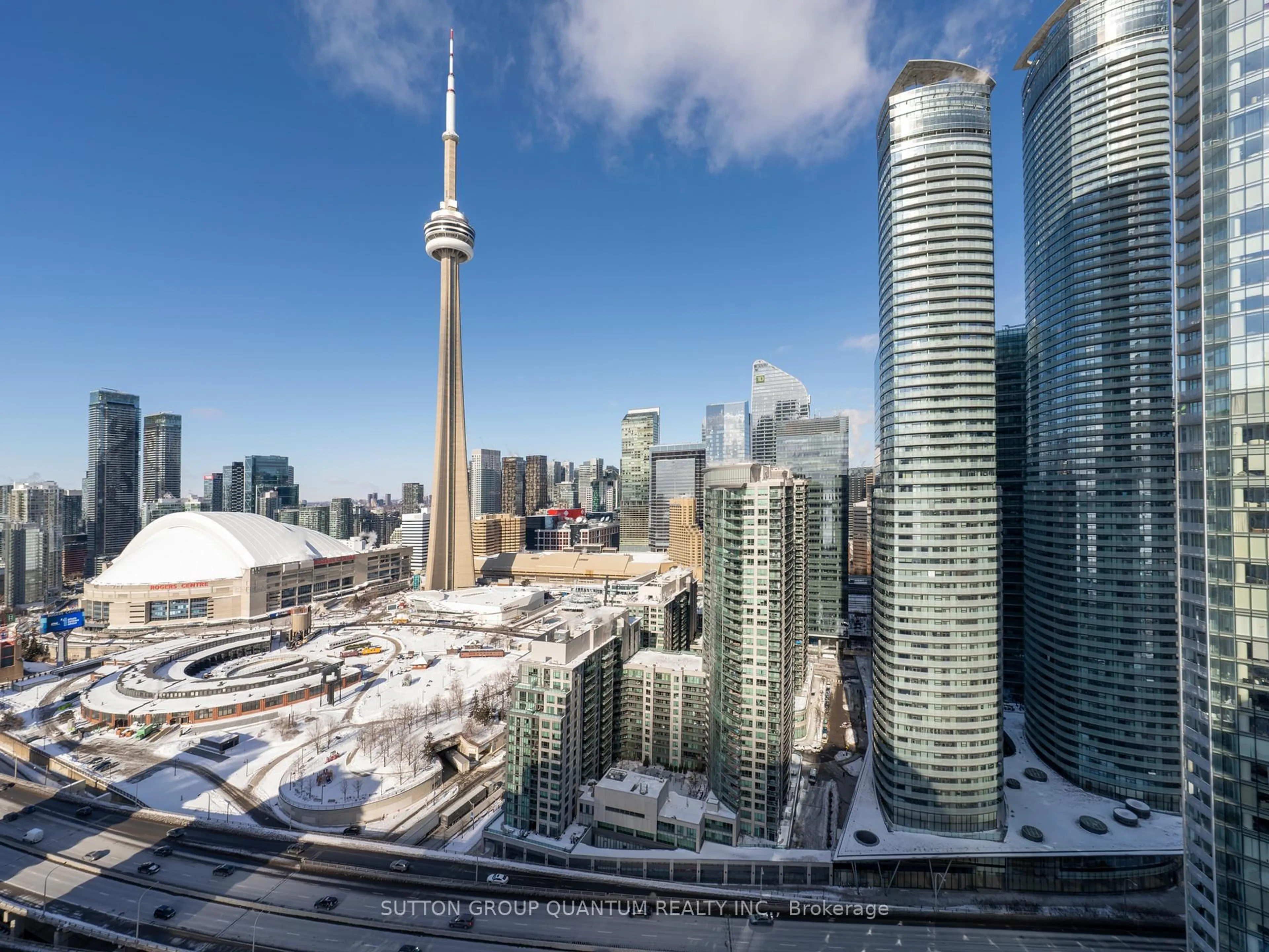A pic from outside/outdoor area/front of a property/back of a property/a pic from drone, city buildings view from balcony for 208 Queens Quay #3512, Toronto Ontario M5J 2Y5