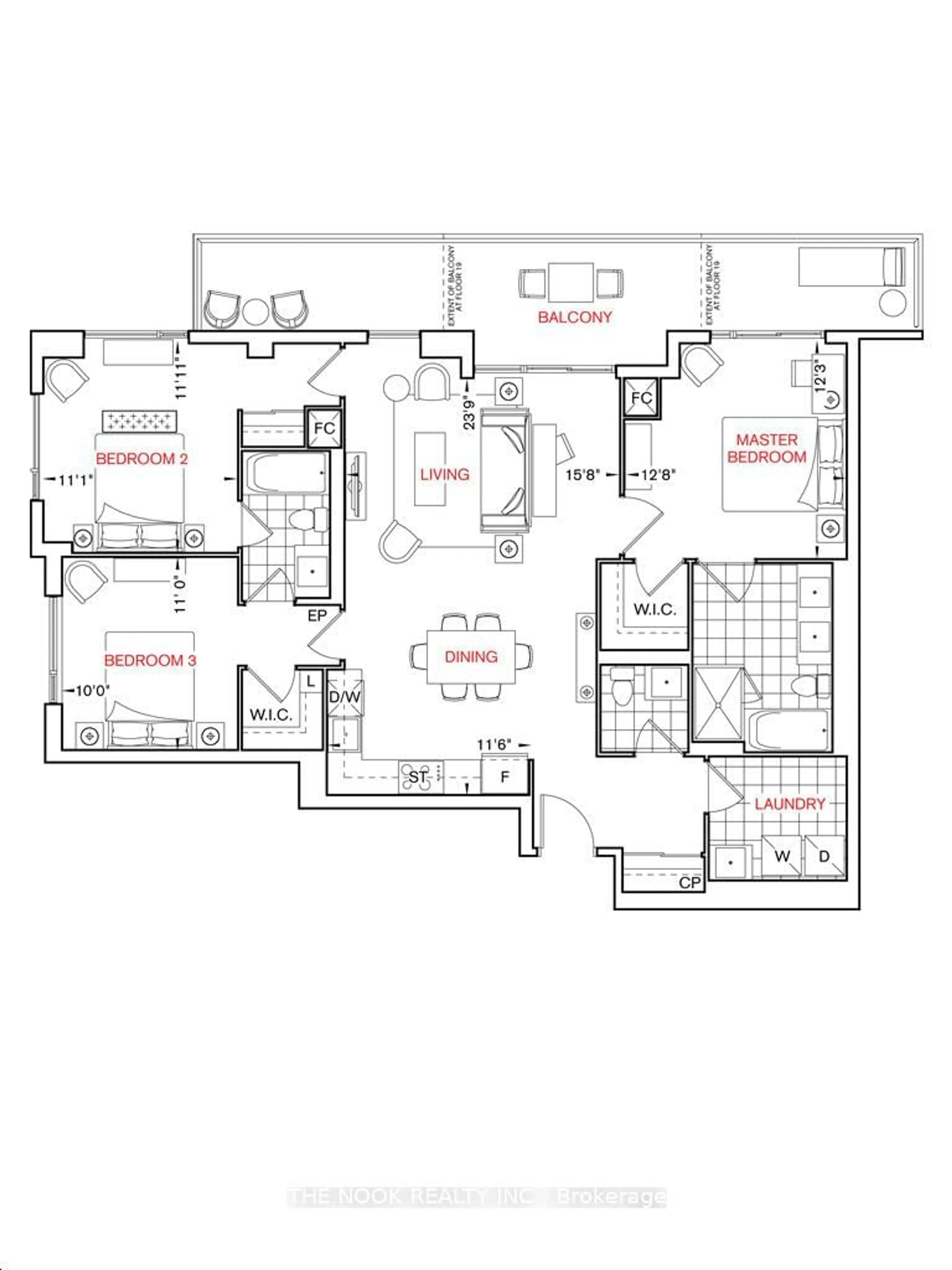 Floor plan for 60 Ann O'Reilly Rd #PH60, Toronto Ontario M2J 0C8